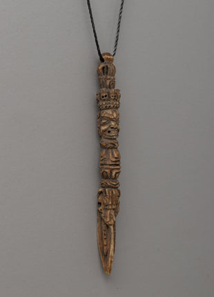 Buffalo Bone Hand-Carved Phurba Locket | Symbol of Protection, Balance and Transformation