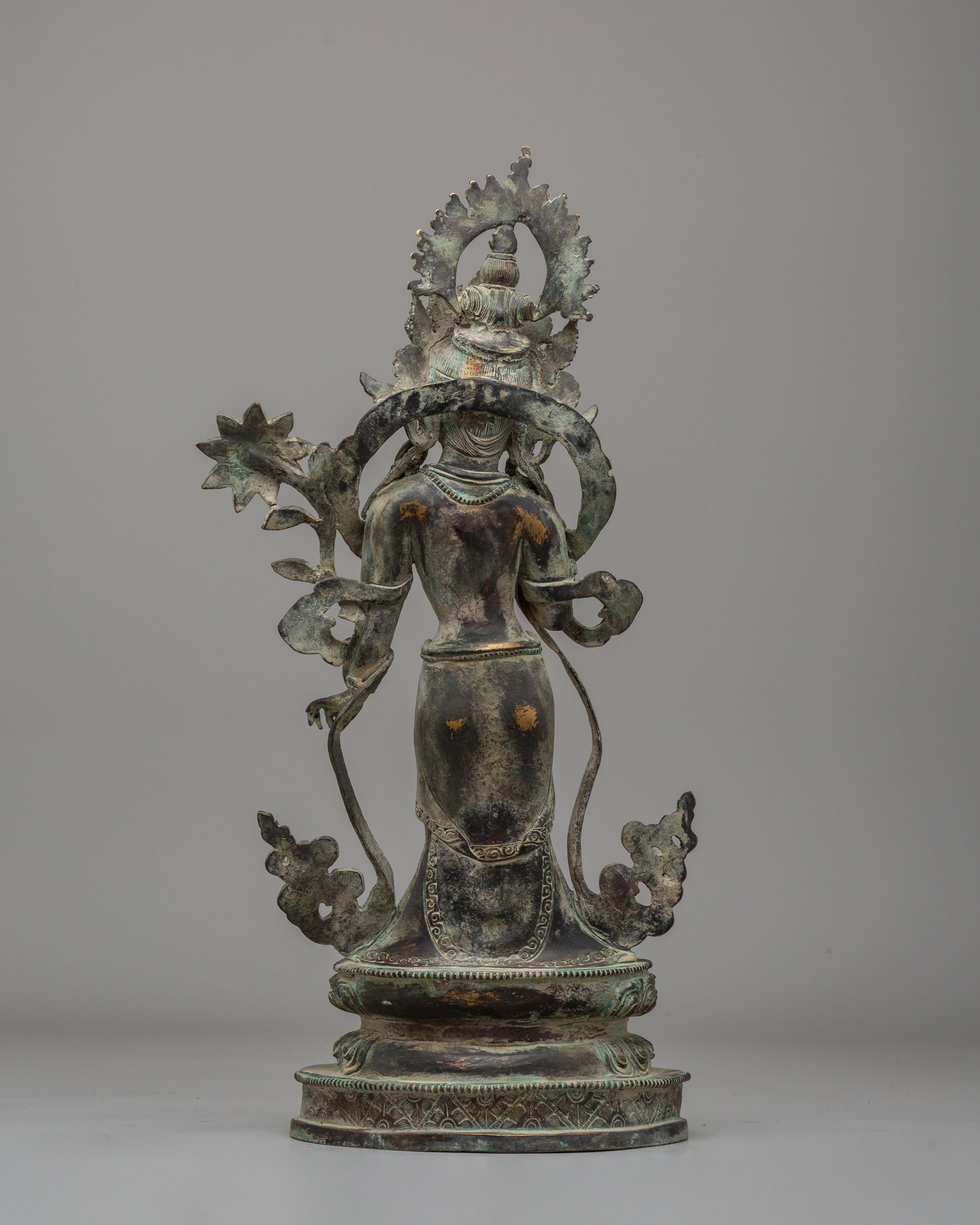 Standing Green Tara Figurine | Traditional Himalayan Art