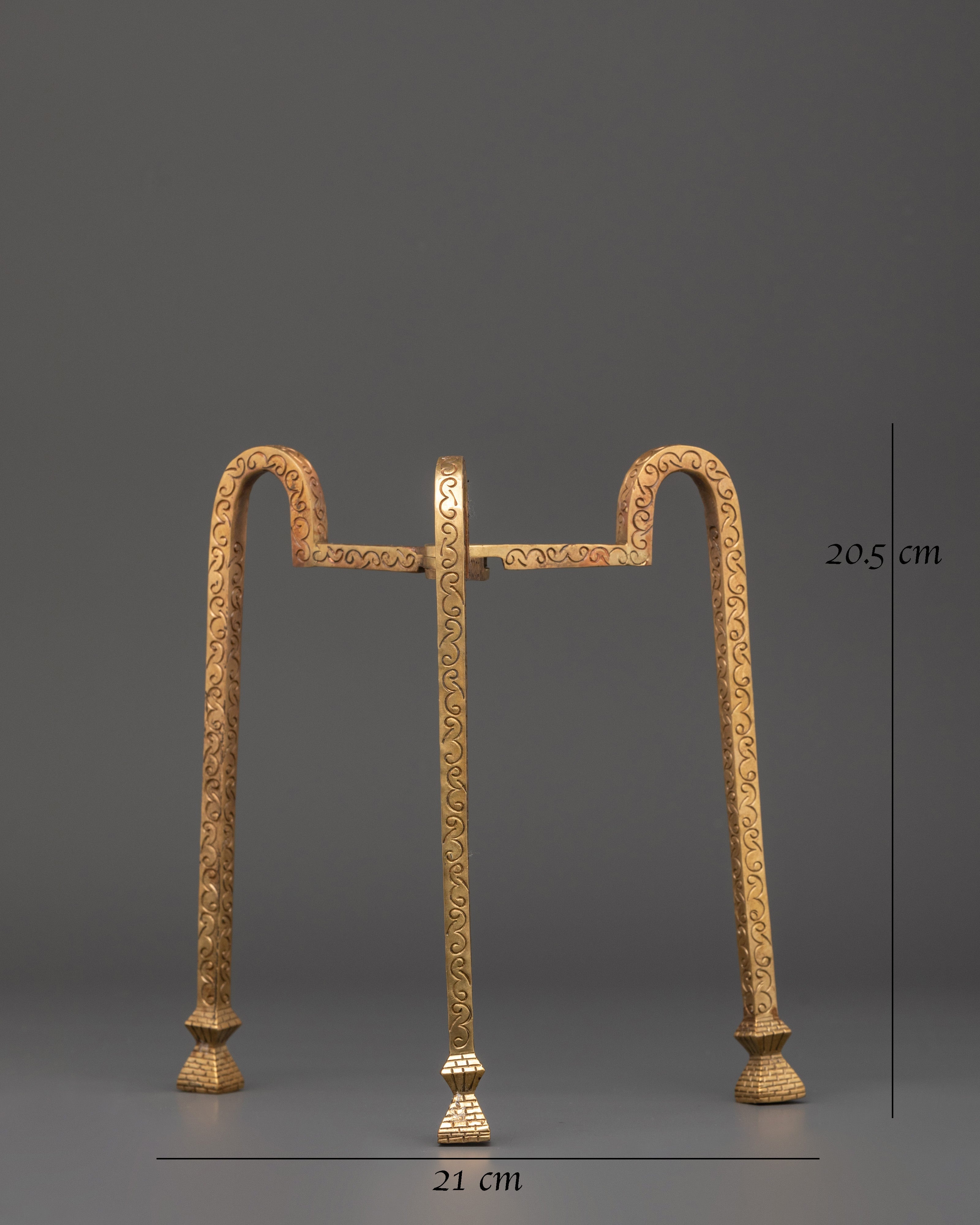 Buddhist Ritual Kapala Stand | Brass Kapala Display for Tibetan Buddhist Altar