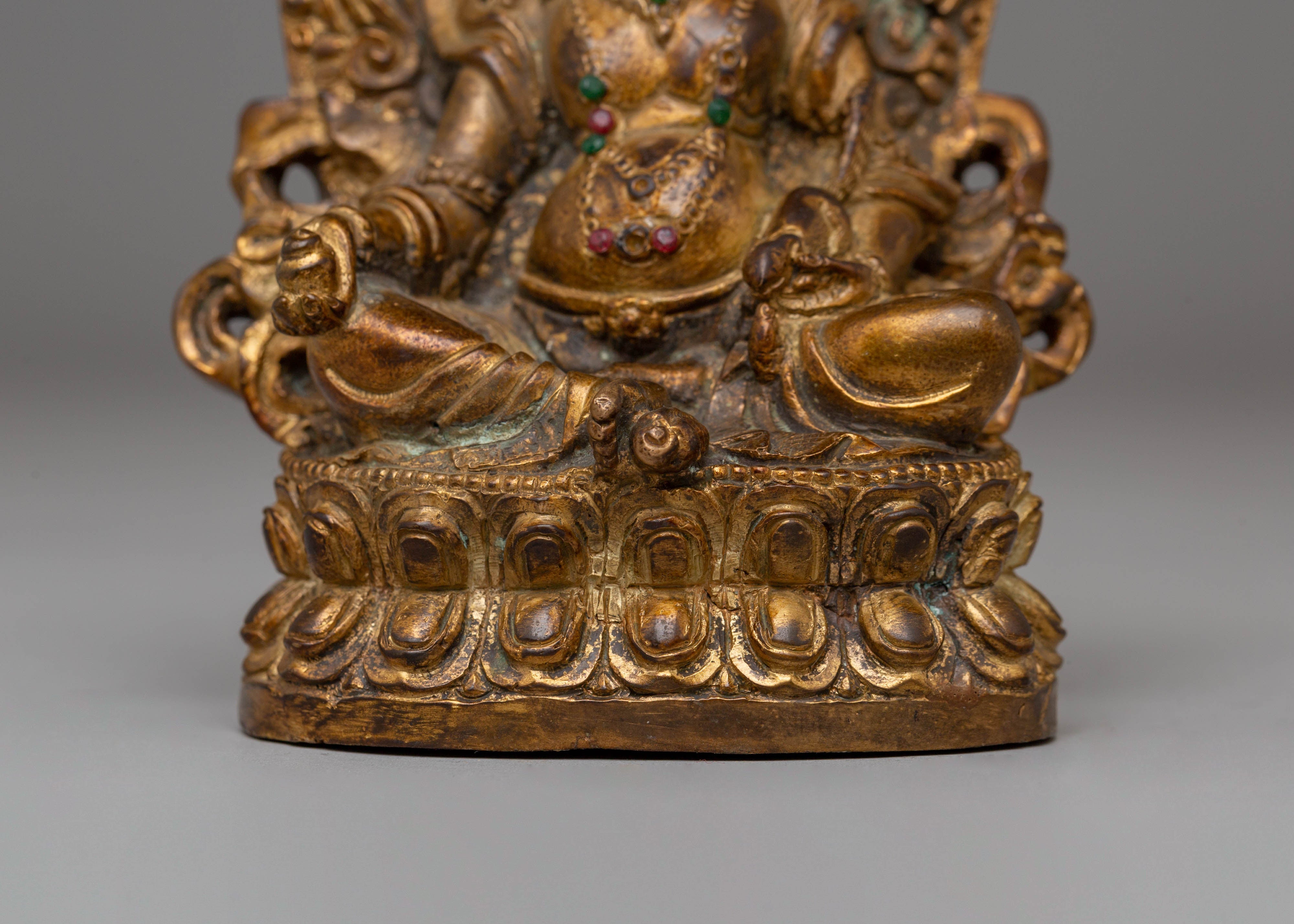 Handmade Dzambhala Copper Statue for Decor | Embodiment of Wealth