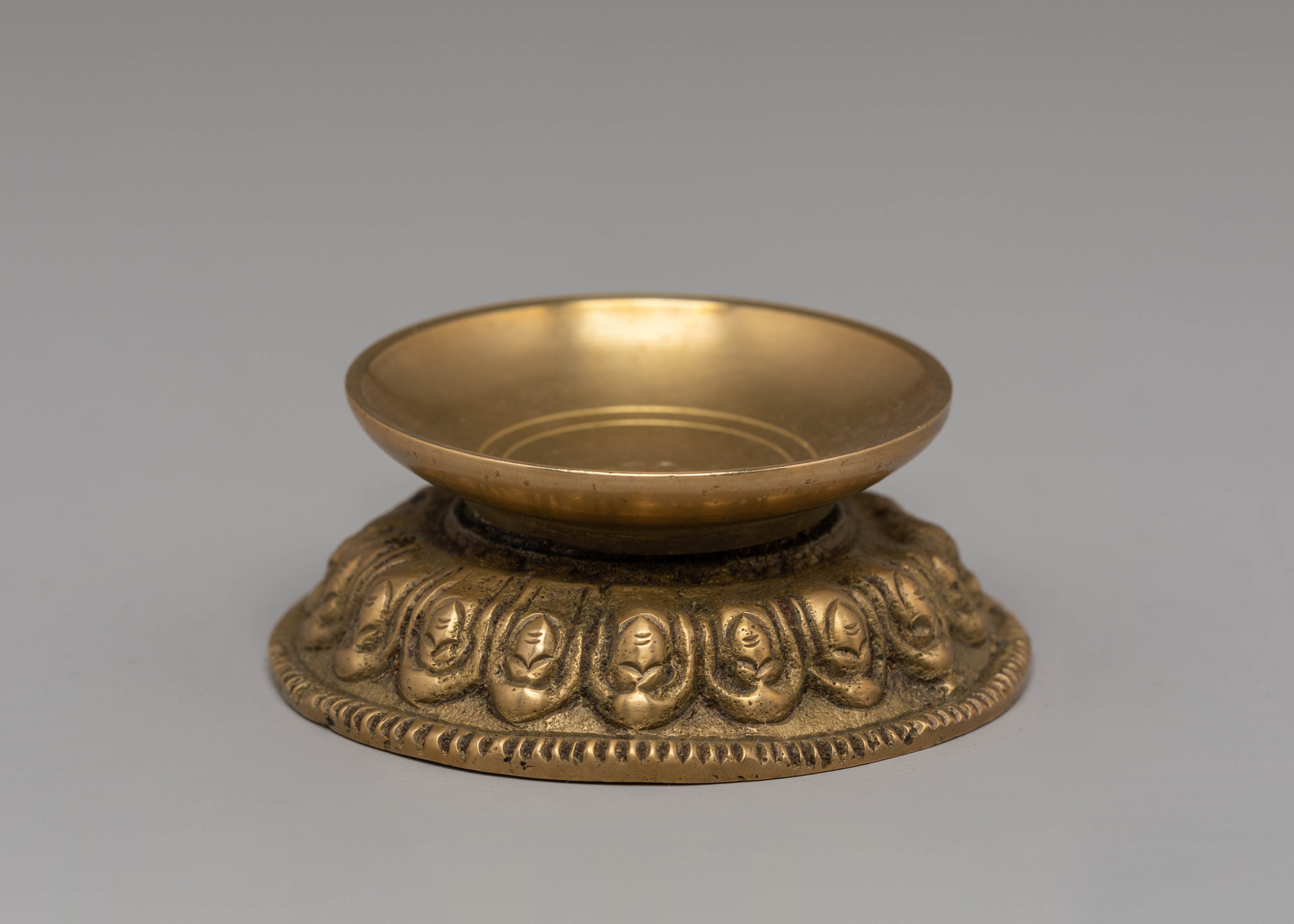 Handcrafted Oil Lamp for Altar Decor | Brass Lamp for Buddhist Rituals