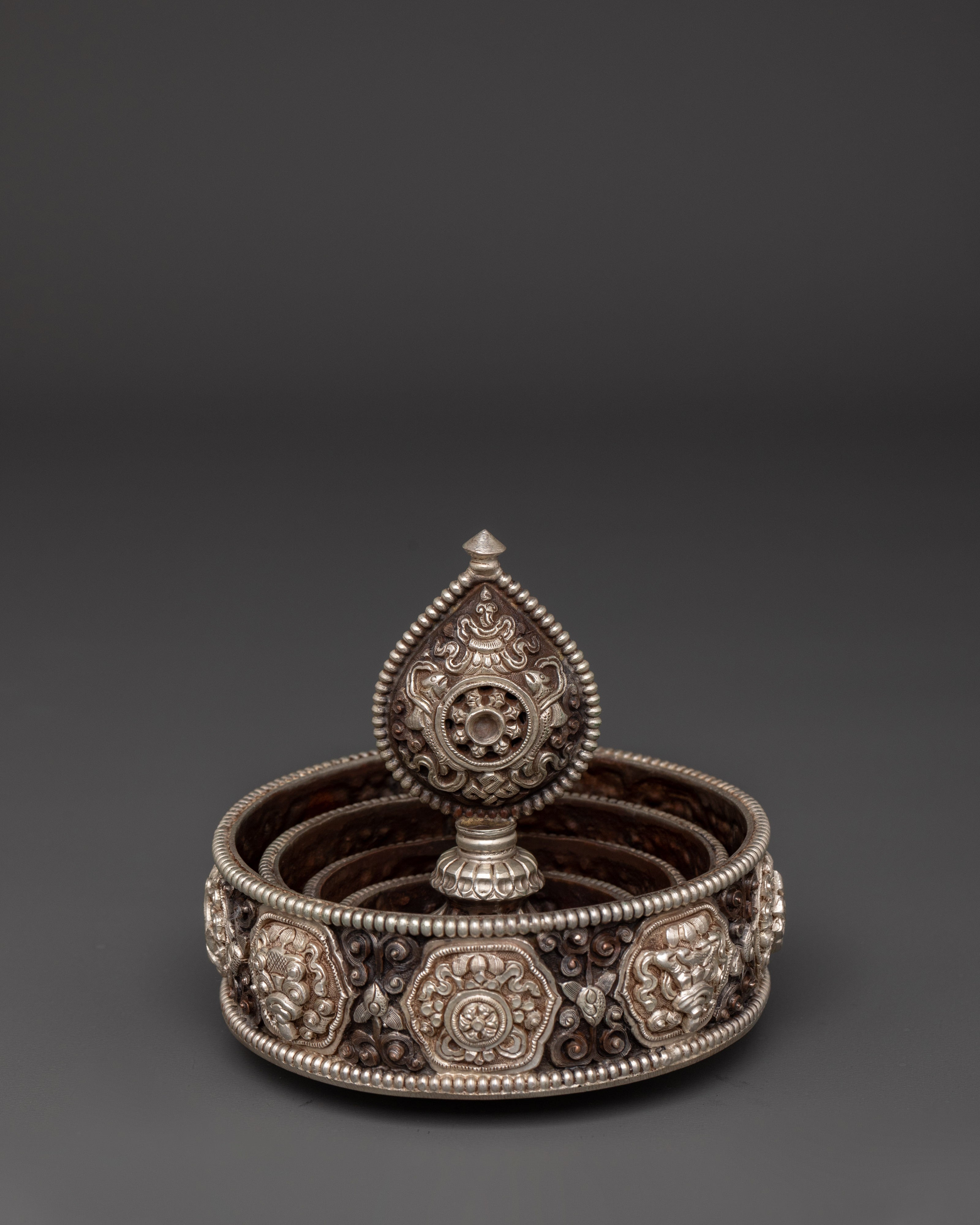 Mandala Set for Spiritual Practice | Oxidized Copper & Silver Plated