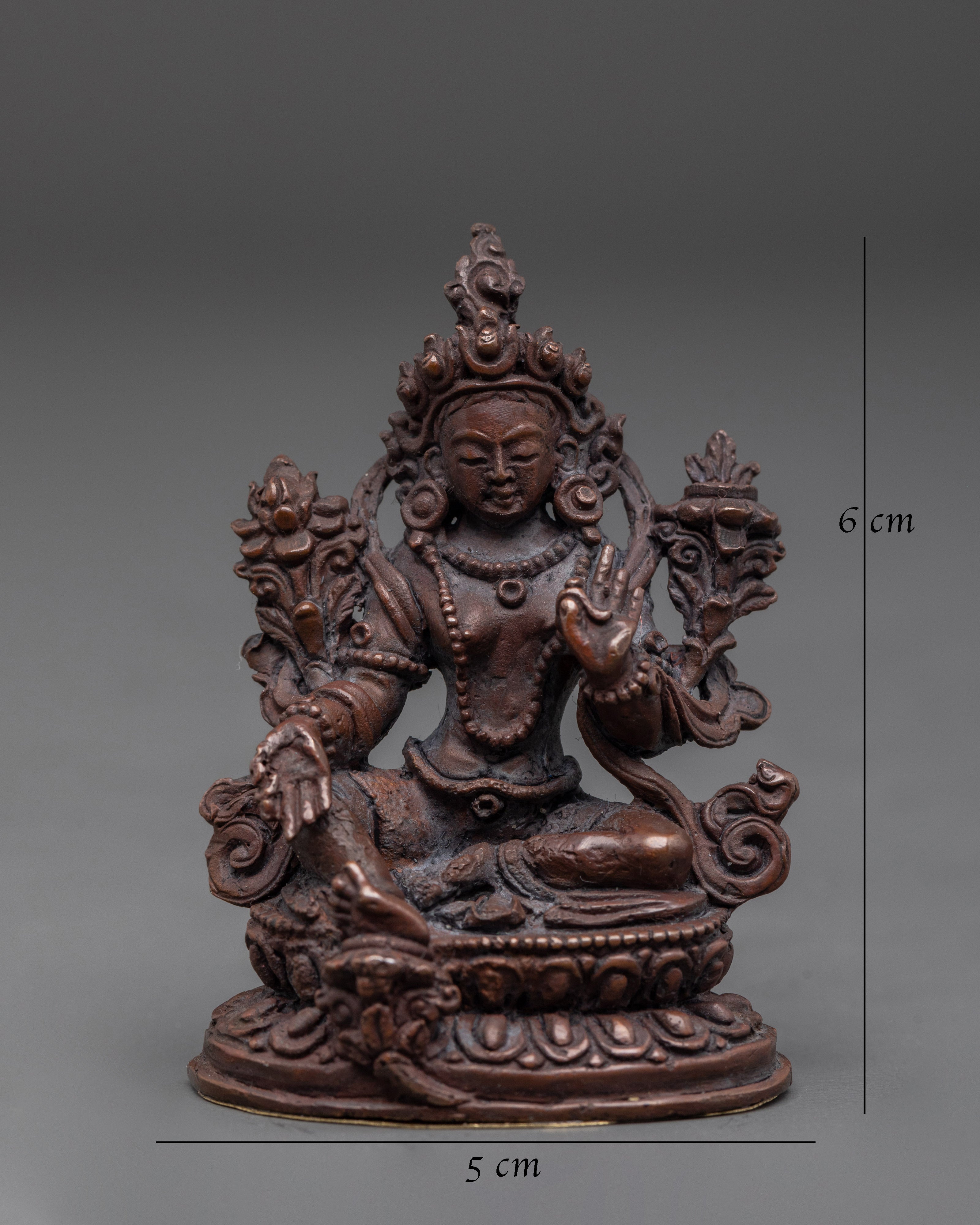 Traditional Green Tara Buddhist Statue | Oxidized Copper Meditation Sculpture