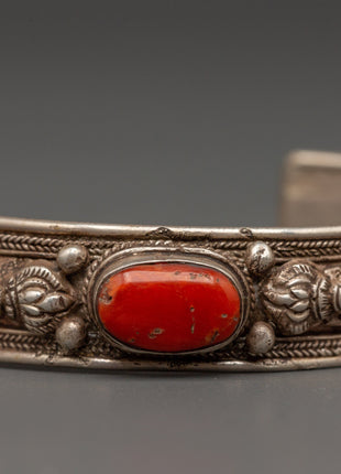 Spiritual Bracelet with Red Turquoise | Himalayan jewelry perfect for meditation