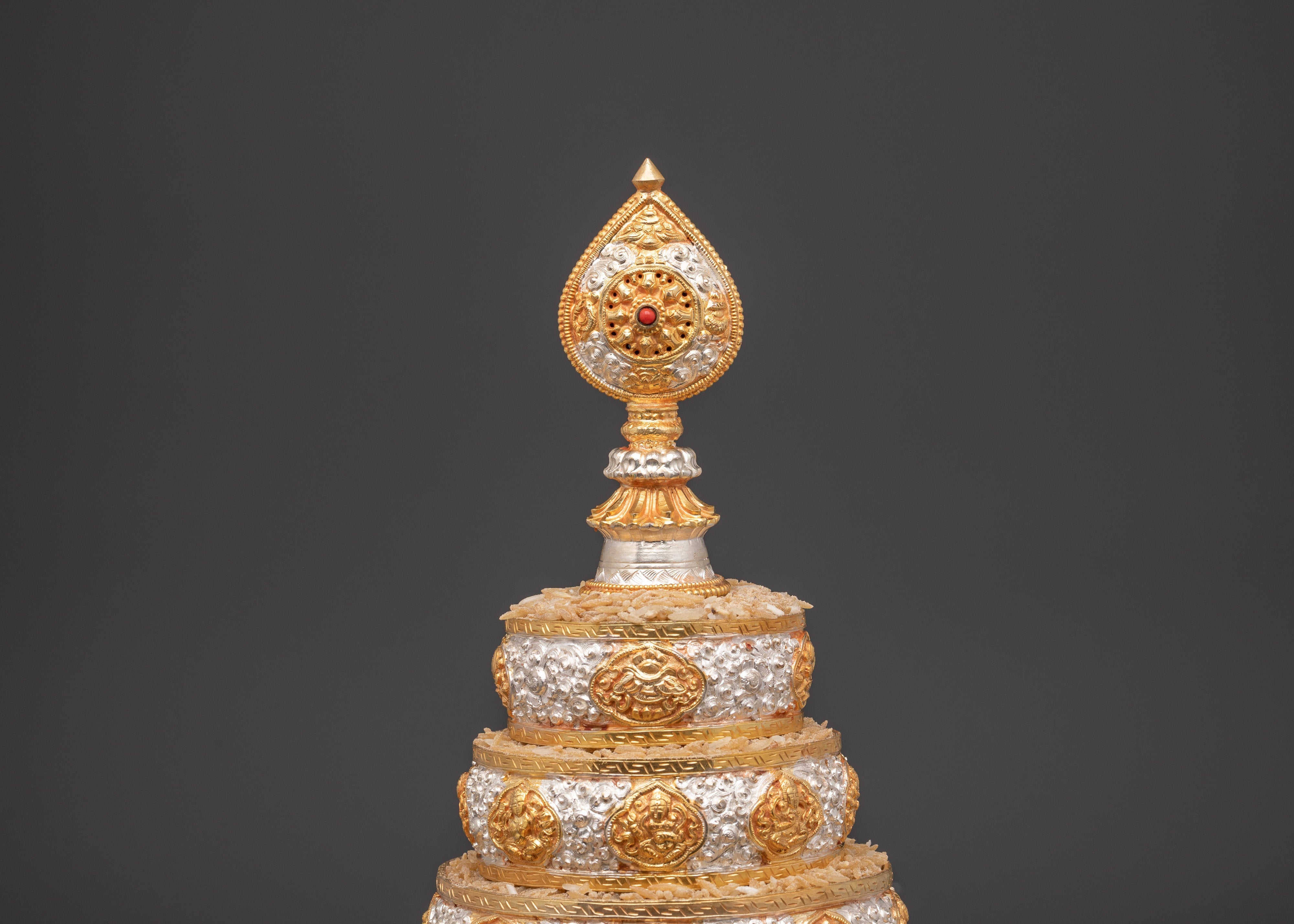 Exquisite Handcrafted Mandala Sculpture | Spiritual Gold & Silver Plated Decor