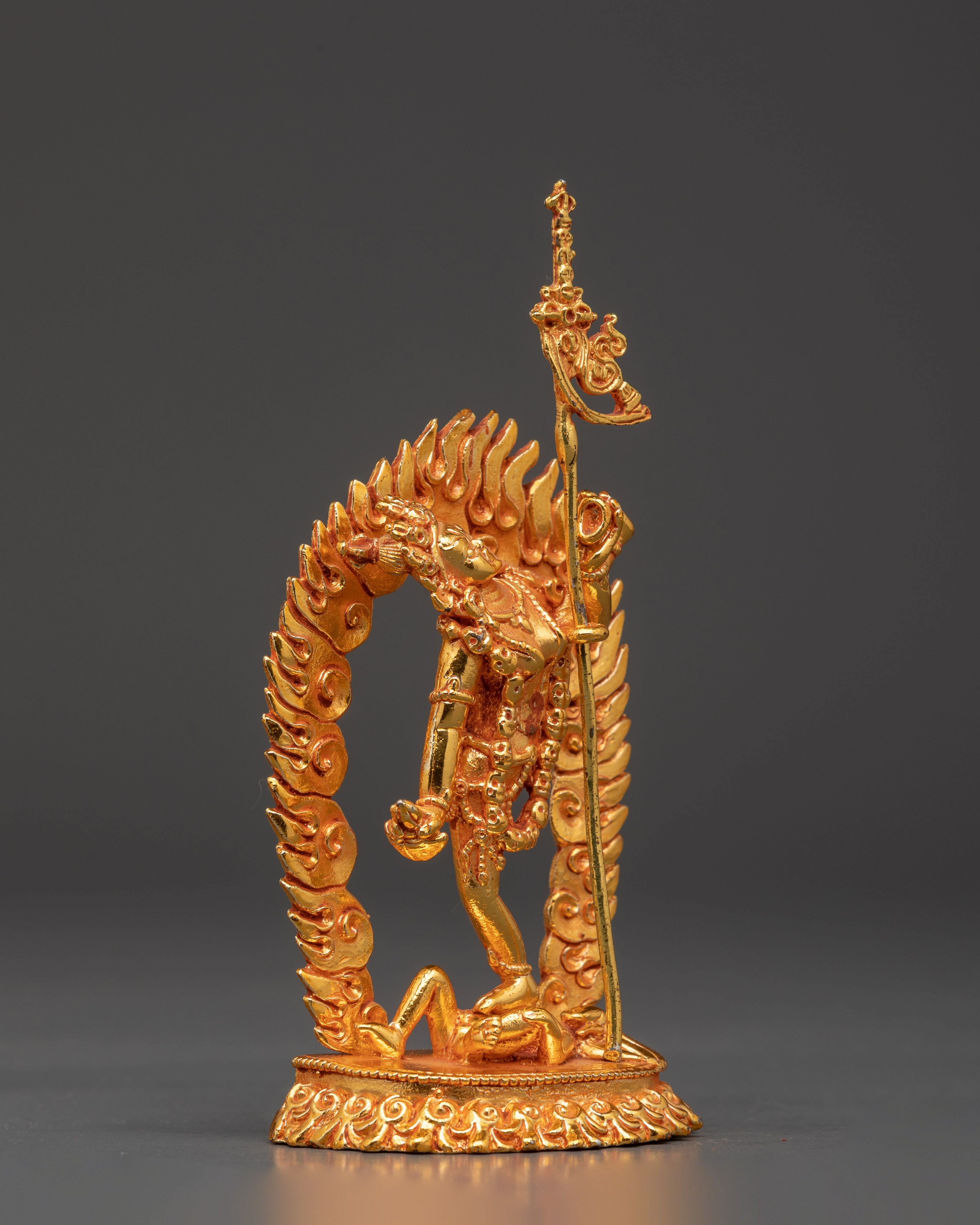 Vajrayogini Copper Sculpture | Handcrafted Gold-Plated Tibetan Goddess Statue
