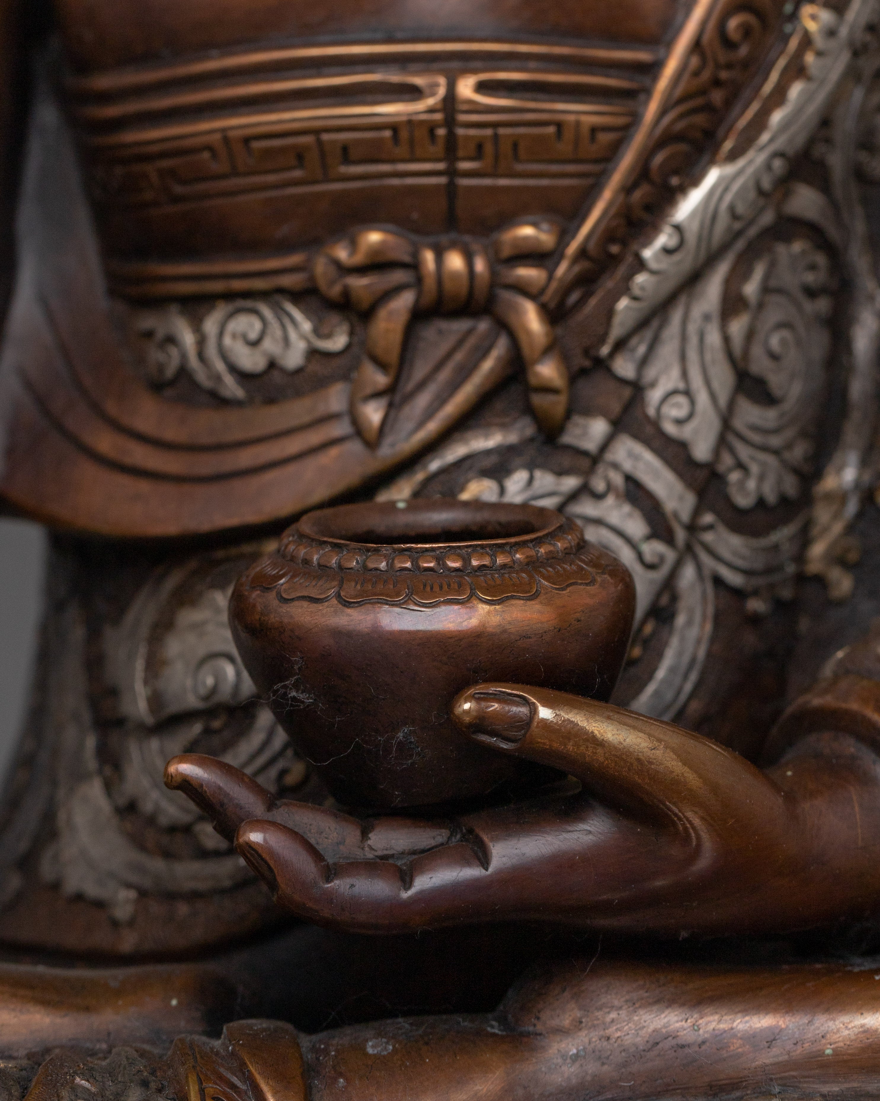 Oxidized Copper Crowned Shakyamuni Buddha | Spiritual Decor