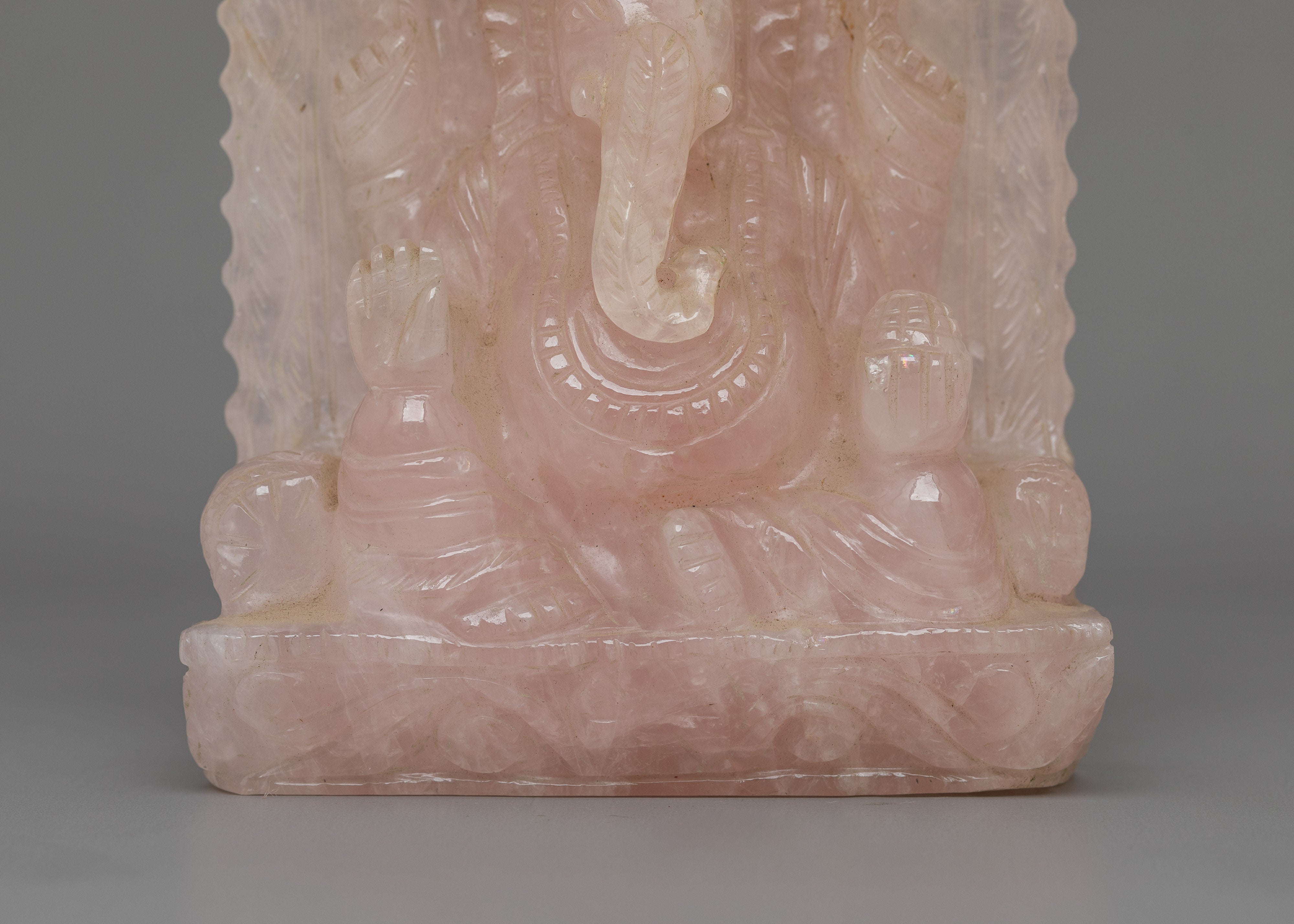 Ganesh Statue in Rose Quartz | Remover of Obstacles, Love & Prosperity Symbol