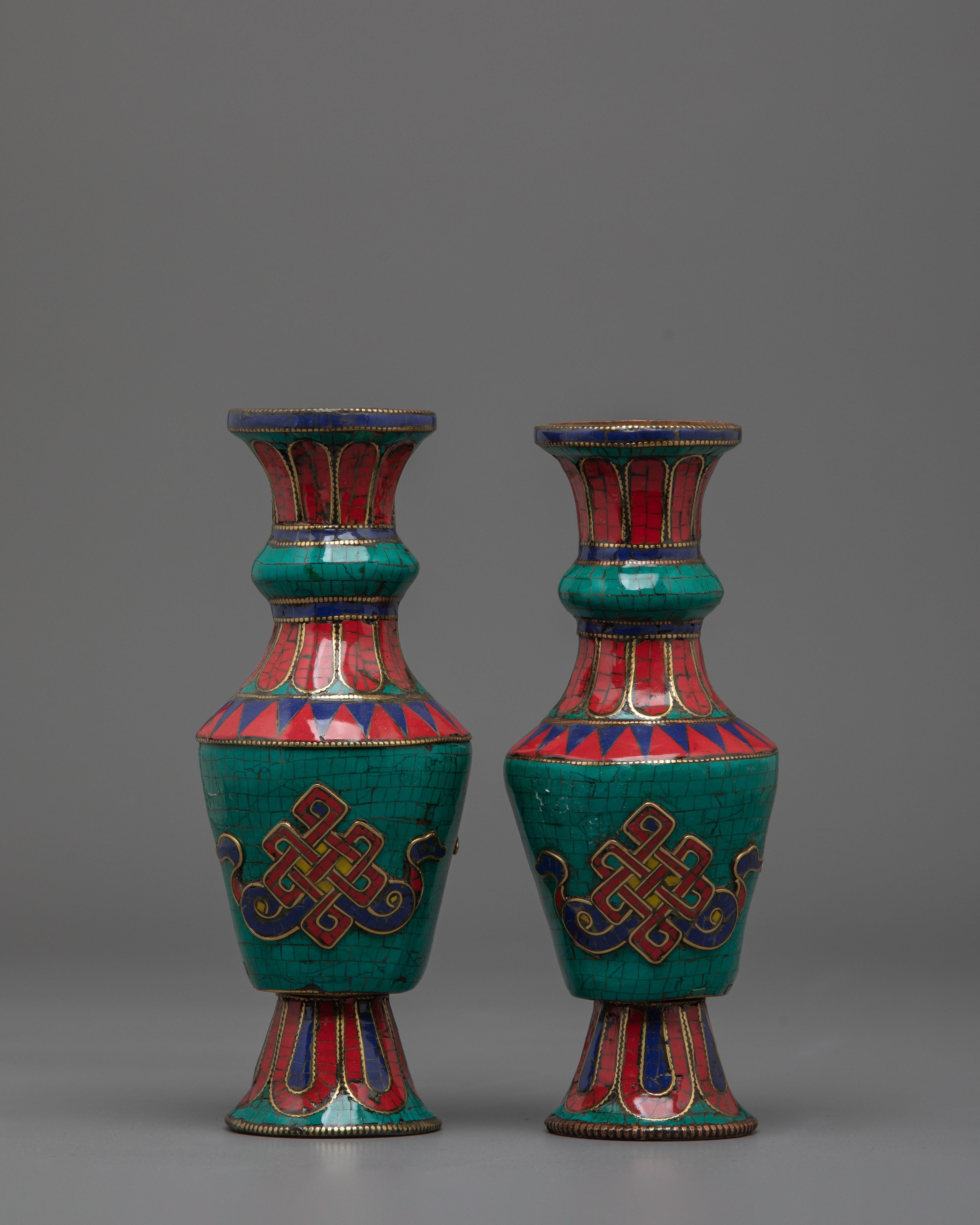 Sacred Buddhist Flower Vase Set | Symbol of Purity and Devotion