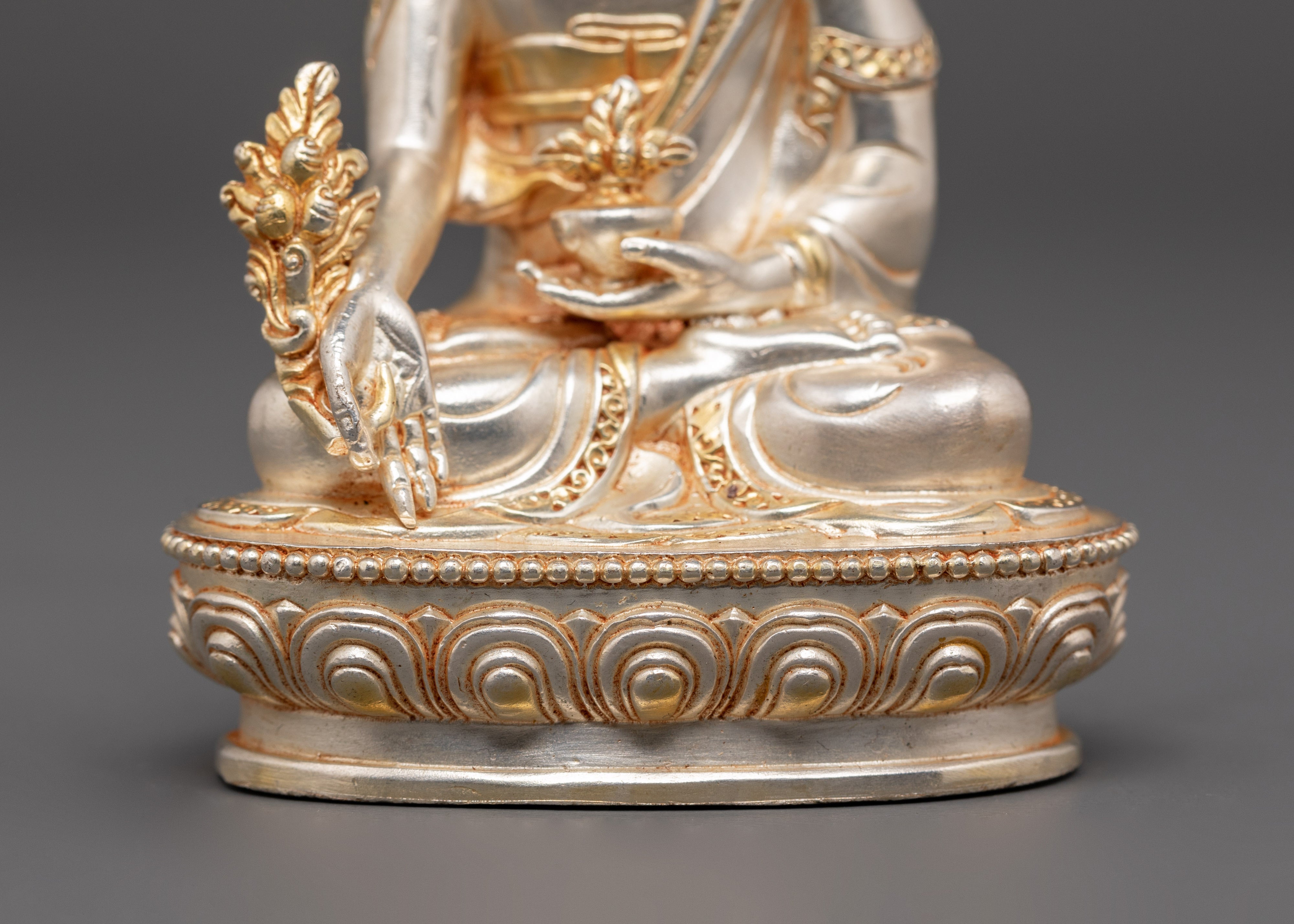 Silver Plated Medicine Buddha | Healing Buddhist Figurine