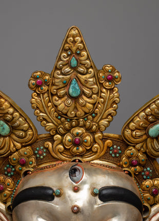 Premium Ganesha Face Mask | Luxurious Copper with 24K Gold and Silver Plating with Embodiment of Divine Blessings