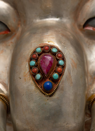 Premium Ganesha Face Mask | Luxurious Copper with 24K Gold and Silver Plating with Embodiment of Divine Blessings