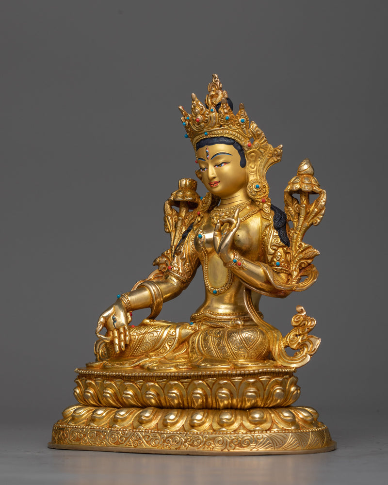 10 Inch White Tara Statue | Buddhist Deity of Long Life, Health, Healing