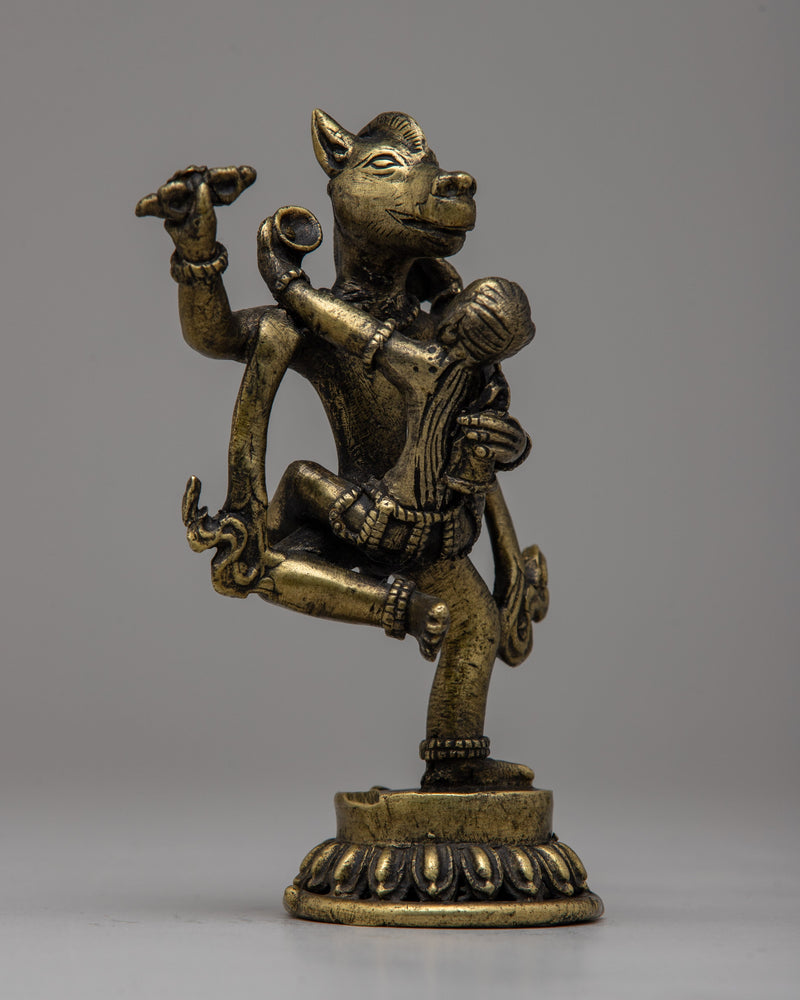 Narasimha Bronze Statue | Majestic Form of the Lion-Man Avatar of Lord Vishnu