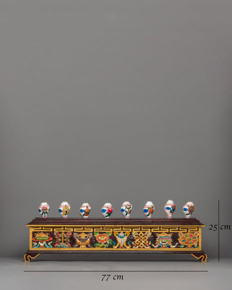 8 Auspicious Symbols Conch Shell Set with Wooden Stand | Ritual Decor&nbsp;