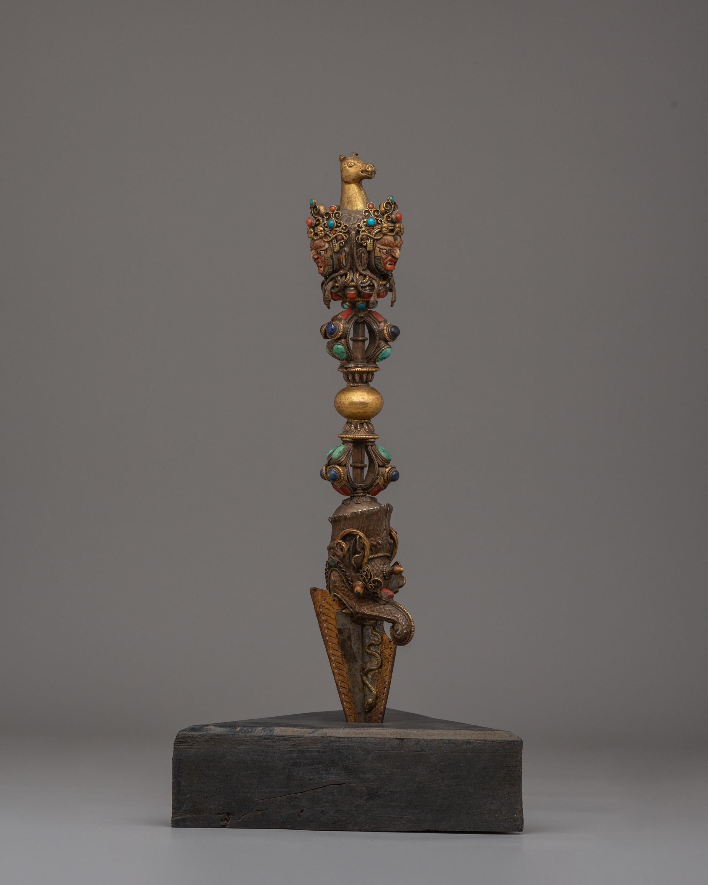 Handmade Phurba with Vajra | Ritual Dagger for Tantric Practice