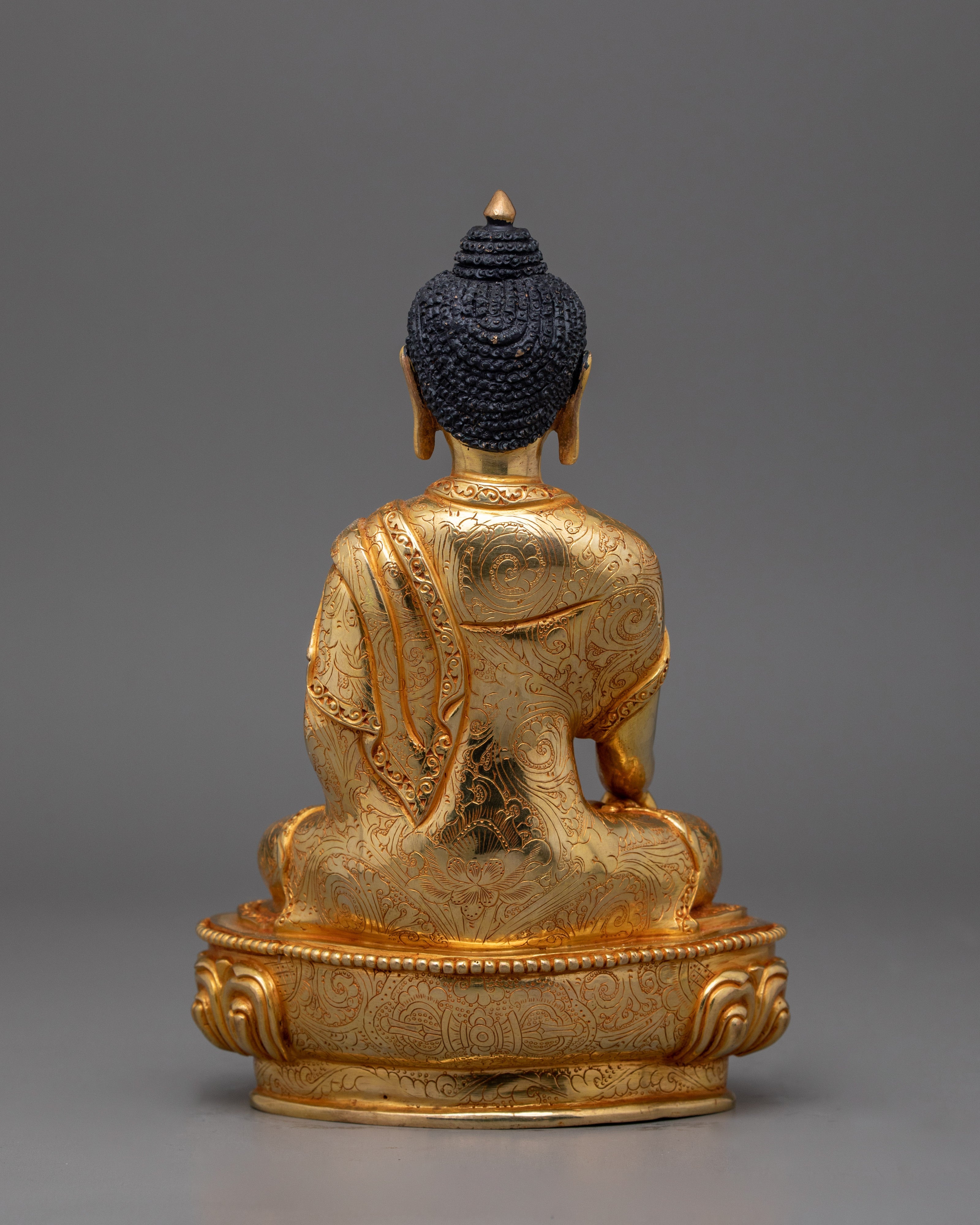 Gold Gilded Tranquil Shakyamuni Buddha Statue | Symbol of Serenity and Inner Wisdom