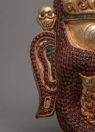 Copper Bhairav Mask | Unveiling the Majesty of a Golden Guardian