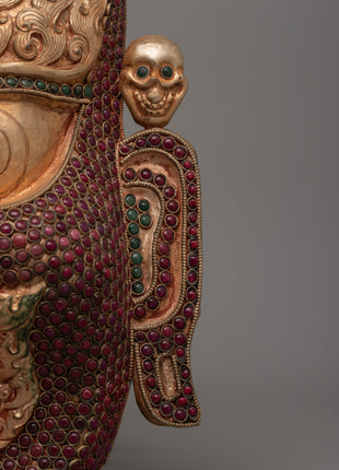 Copper Bhairav Mask | Unveiling the Majesty of a Golden Guardian
