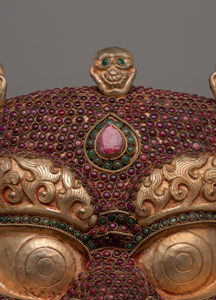 Copper Bhairav Mask | Unveiling the Majesty of a Golden Guardian