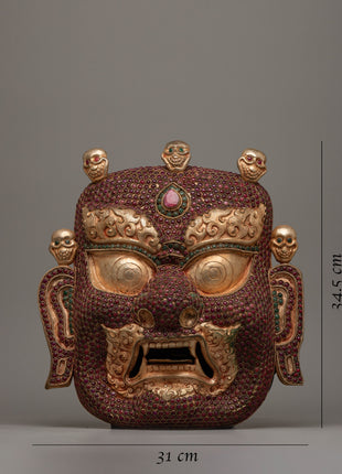 Copper Bhairav Mask | Unveiling the Majesty of a Golden Guardian