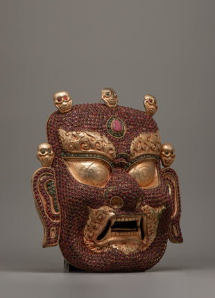 Copper Bhairav Mask | Unveiling the Majesty of a Golden Guardian