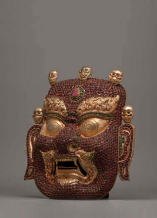 Copper Bhairav Mask | Unveiling the Majesty of a Golden Guardian