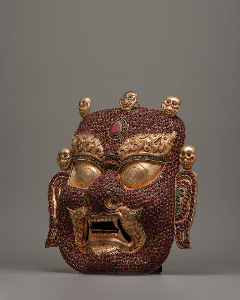 Copper Bhairav Mask | Unveiling the Majesty of a Golden Guardian