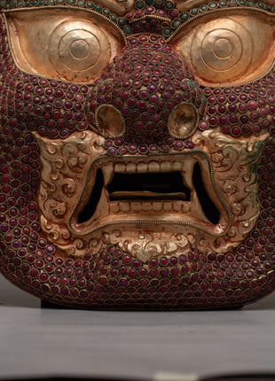 Copper Bhairav Mask | Unveiling the Majesty of a Golden Guardian