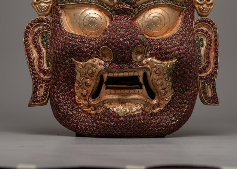 Copper Bhairav Mask | Unveiling the Majesty of a Golden Guardian