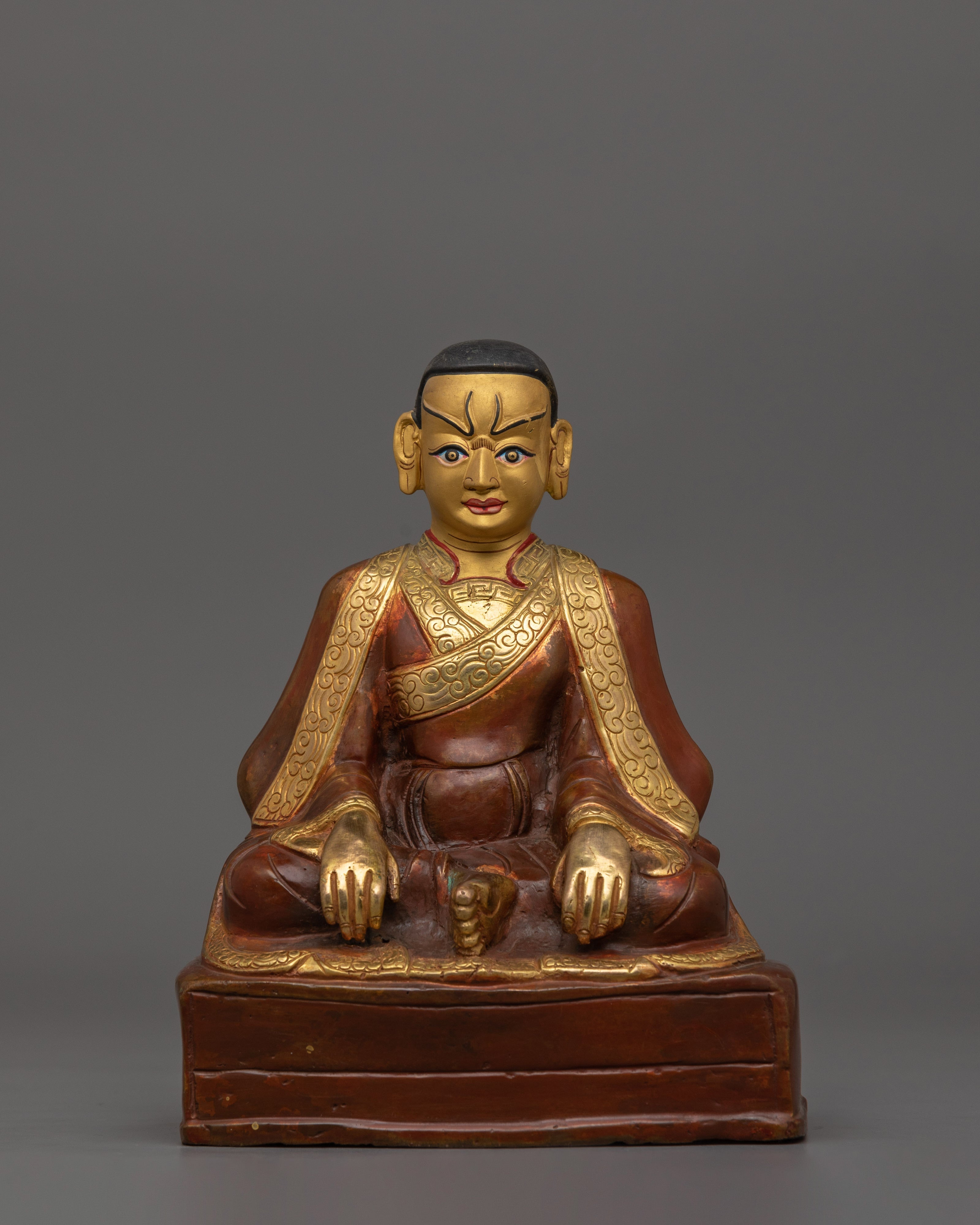 24K Gold Gilded Marpha Statue | Tibetan Wisdom Deity