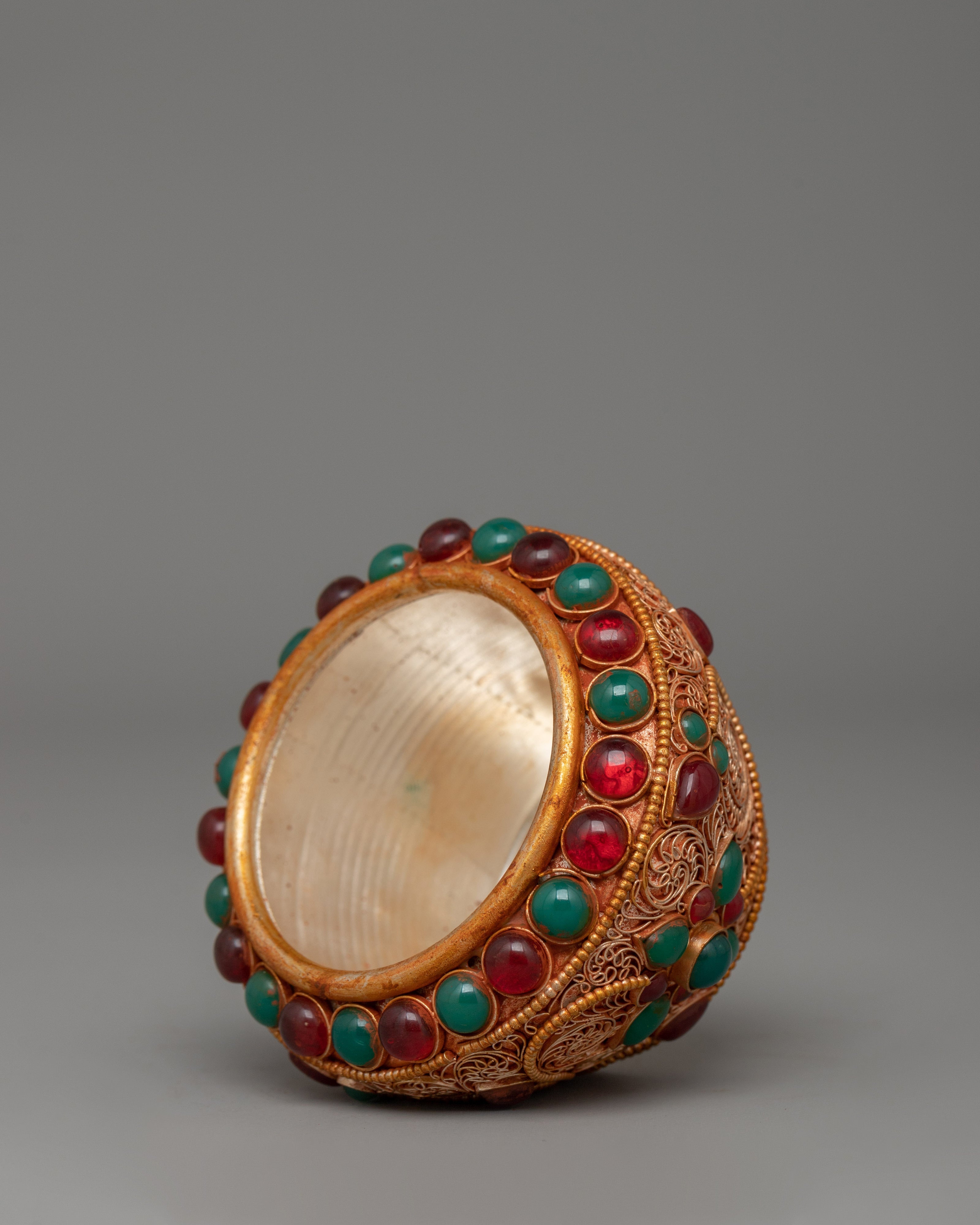Gold-plated Tibetan Golpa Bowl | Buddhist Altar Decor