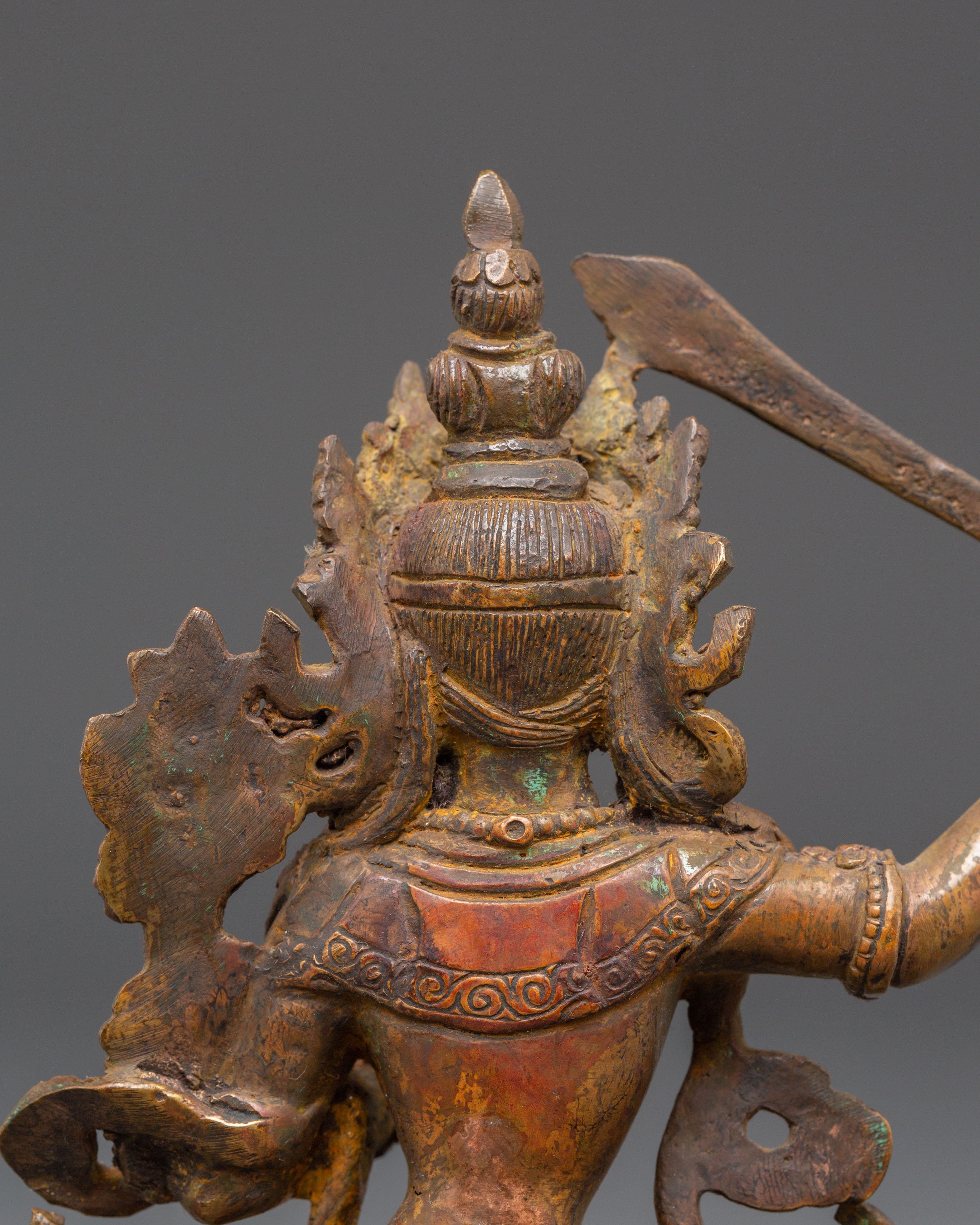 Handcrafted Copper Manjushri Statue | Wisdom Buddha Meditation Sculpture