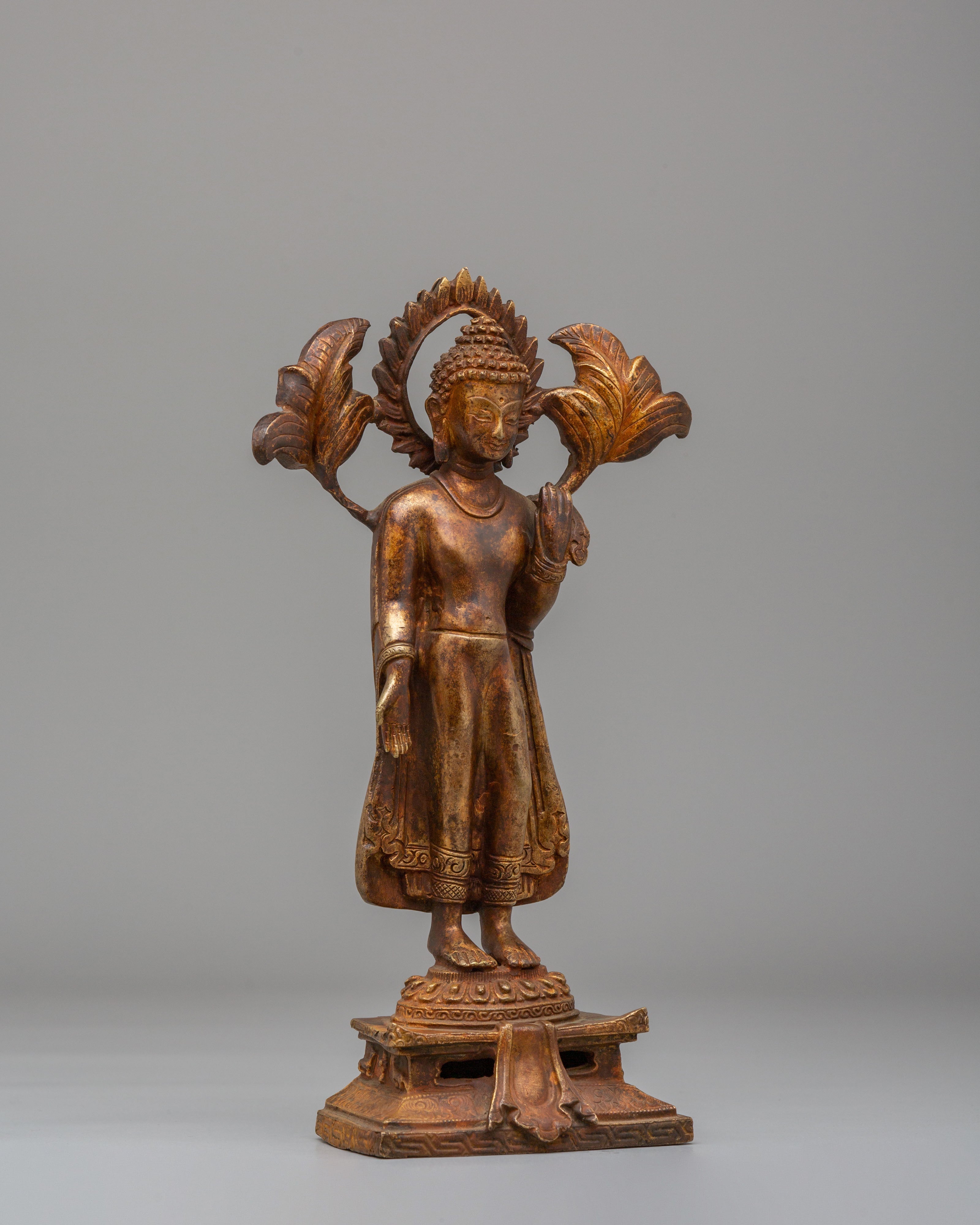 Tibetan Altar Dipankara Buddha Statue | Handcrafted Copper Art