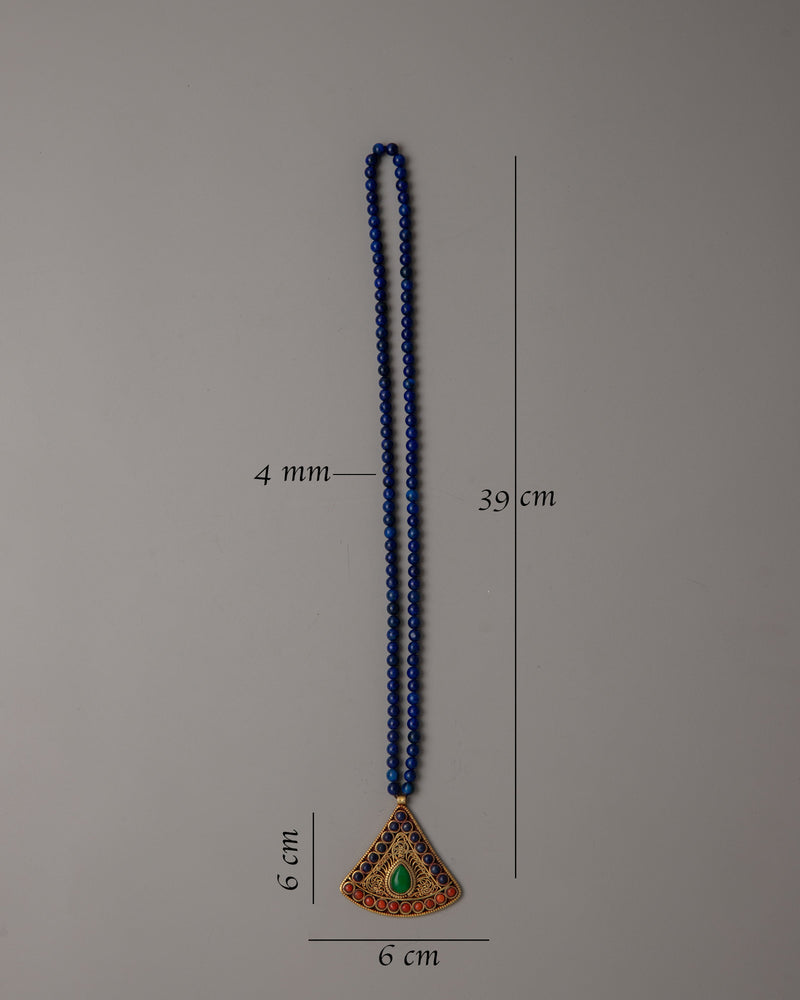 Lapis Lazuli Beaded Necklace | Exquisite Accessory for Sophisticated Ensembles