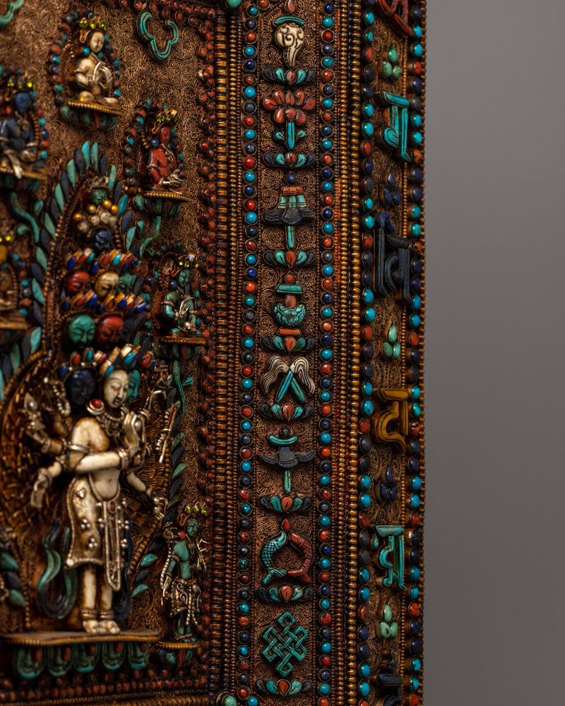 Copper 1000-Armed Avalokiteshvara Thangka | Exquisite Wall Hanging for Spiritual Reflection