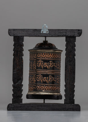 Elegant Traditional Buddhist Prayer Wheel | Sacred Tool for Meditation and Daily Prayers