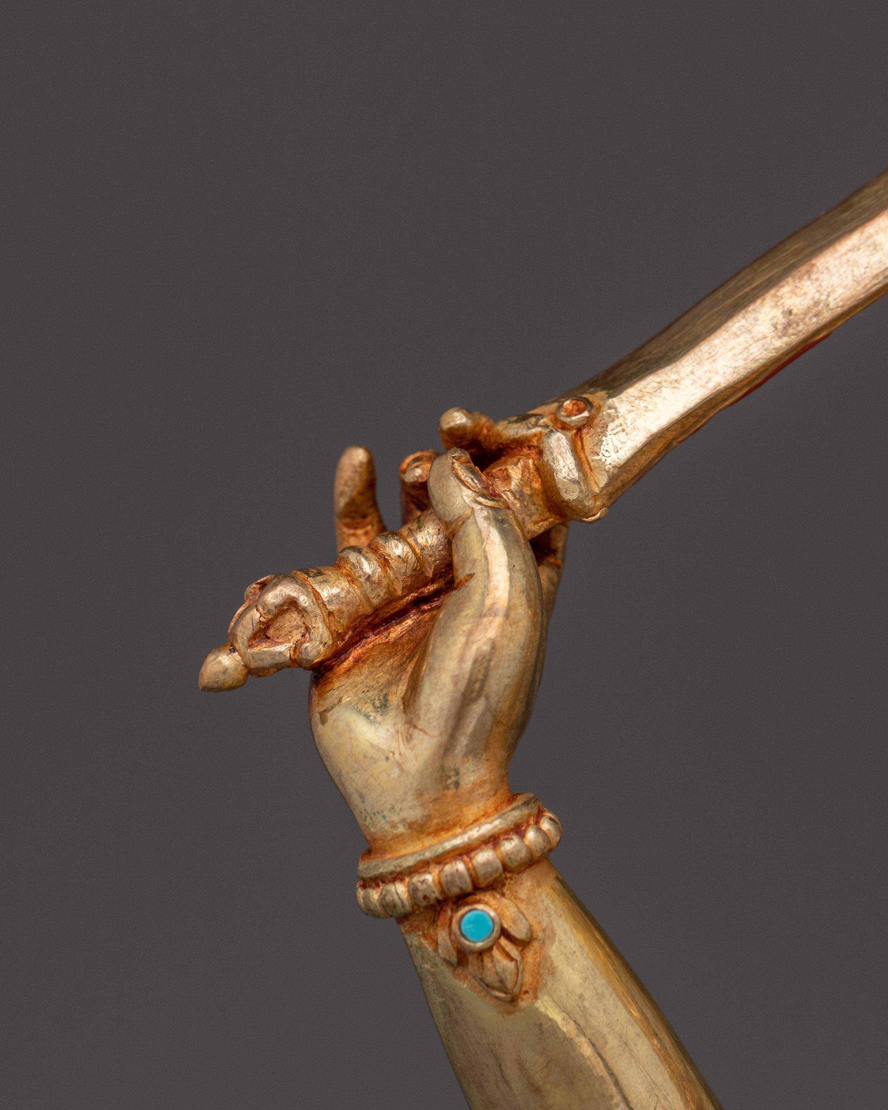Gold Gilded Copper Wisdom Manjushri Statue | Meditation and Shrine Decor