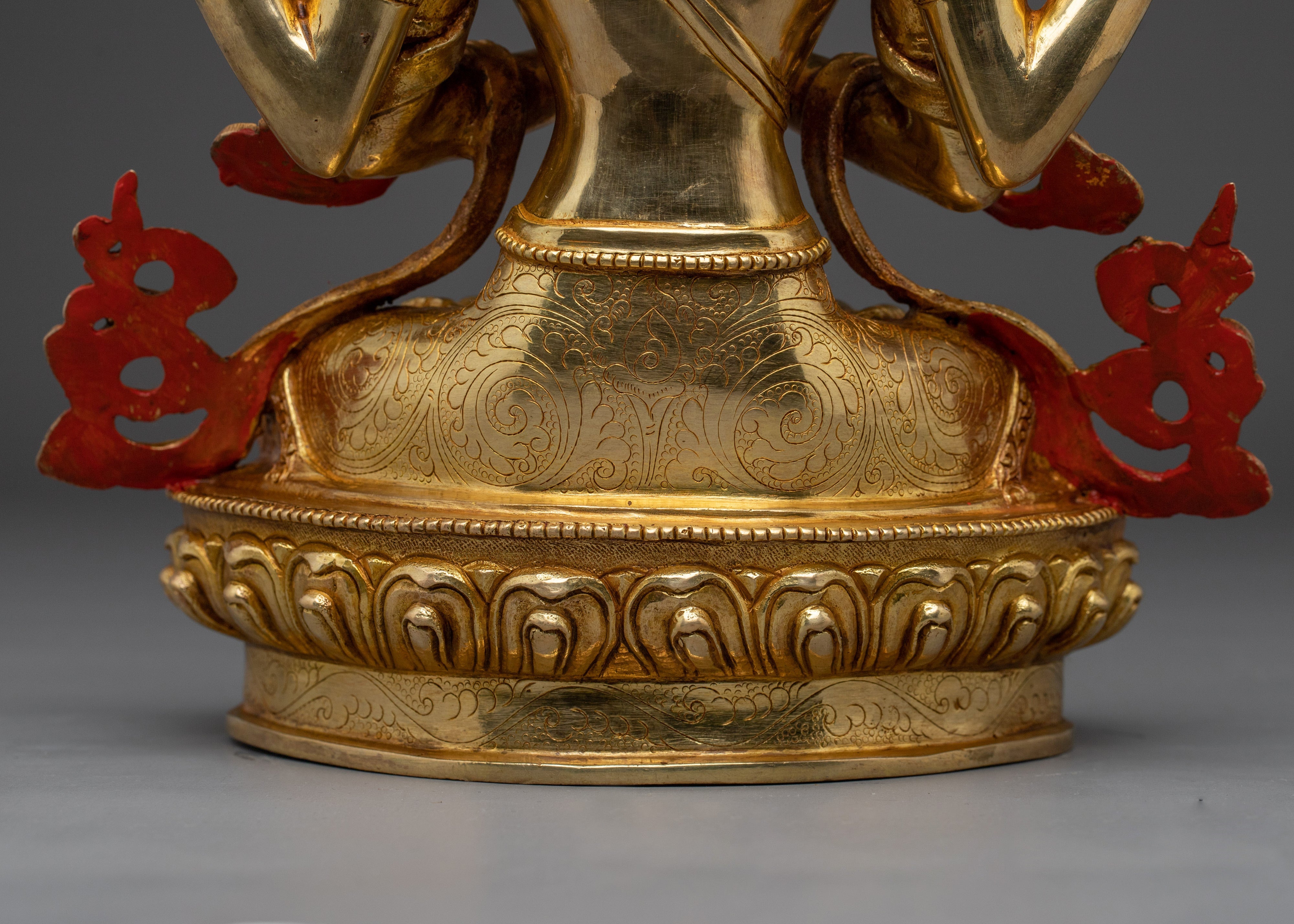 Religious Figurine of Chenrezig | Four-Armed Avalokiteshvara Art