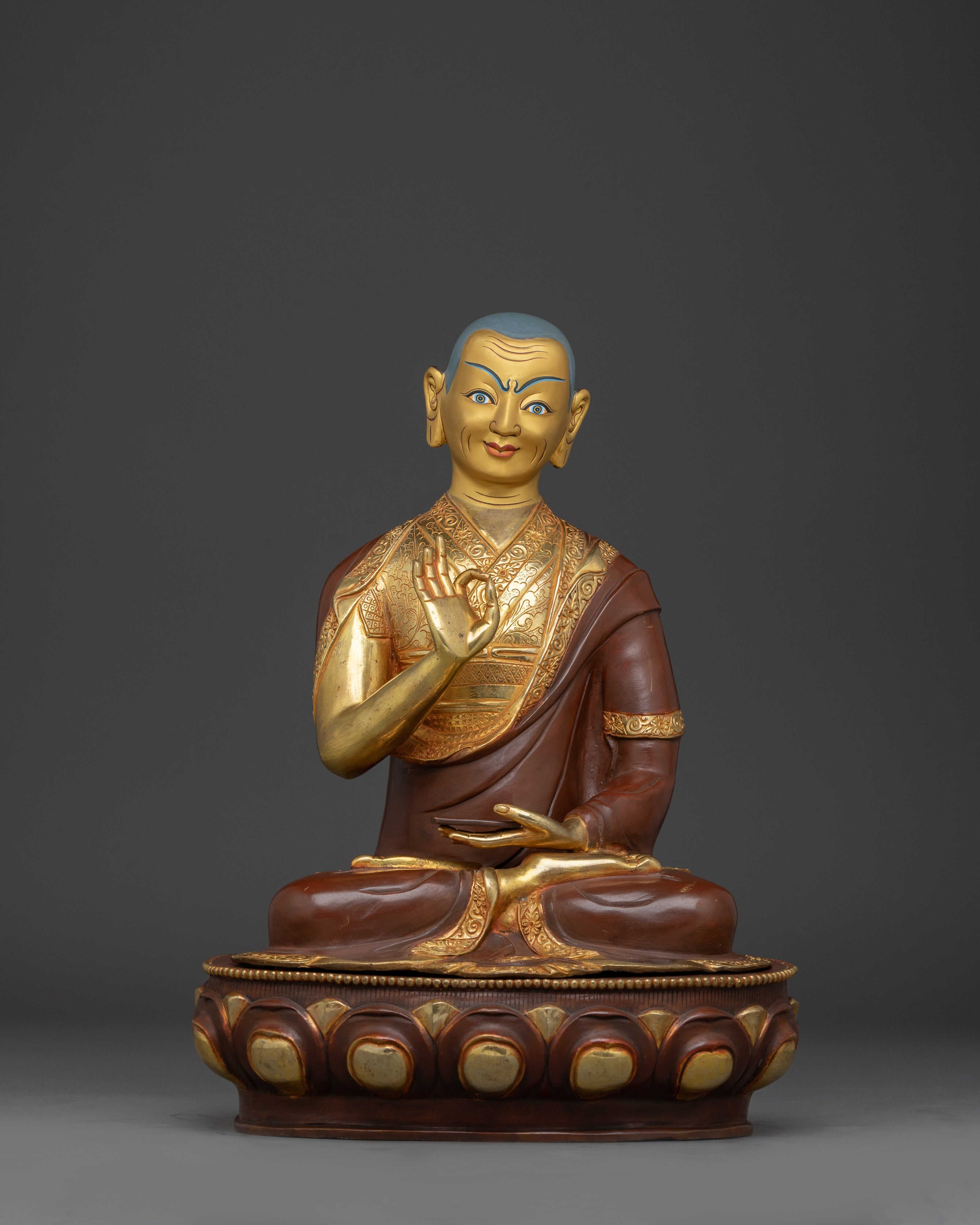 Statue Set of Tsongkhapa | Altar Centerpiece for Peace and Wisdom