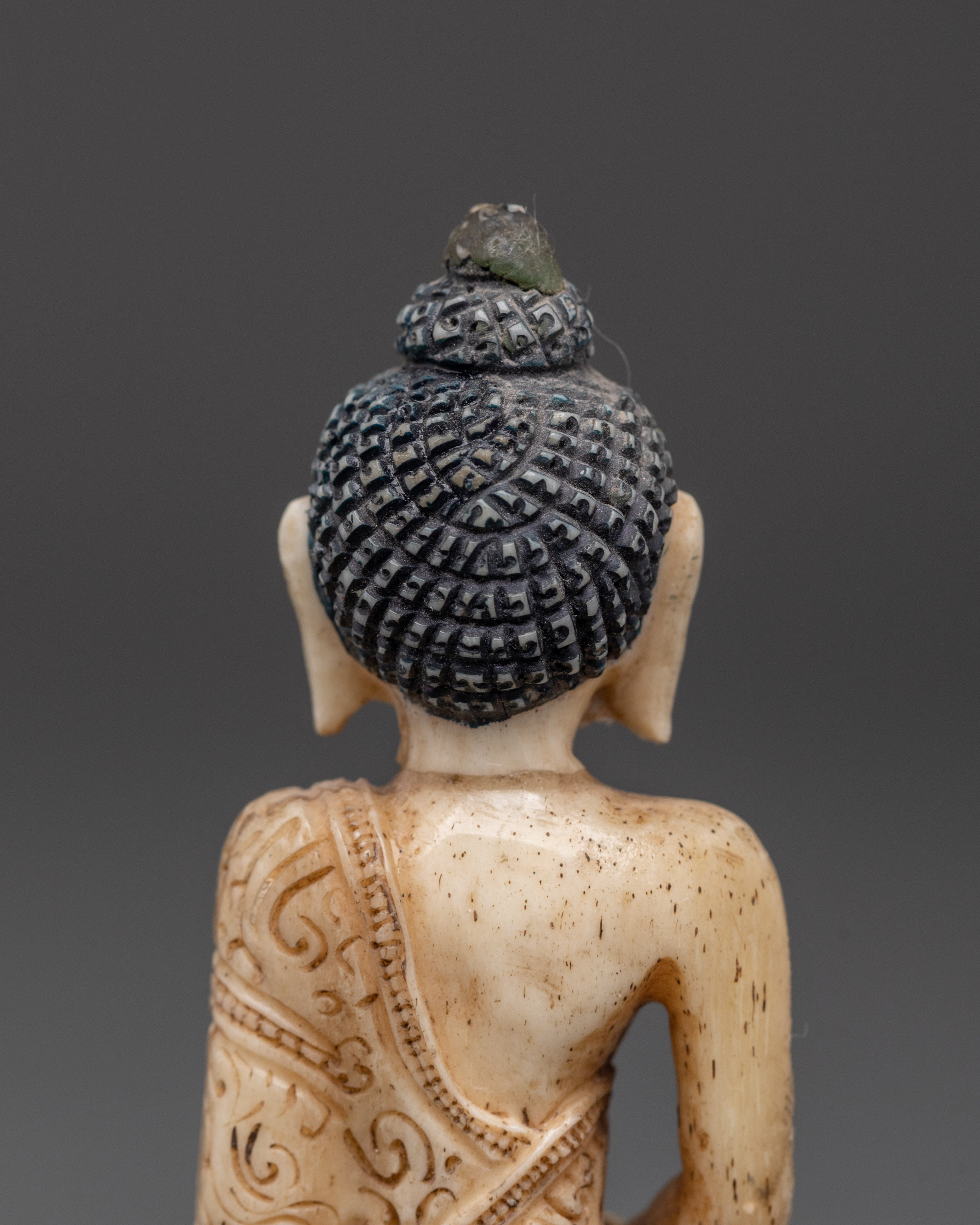 Ethically Sourced Yak Bone Amitabha Buddha Statue | Buddhist Altar Sculpture