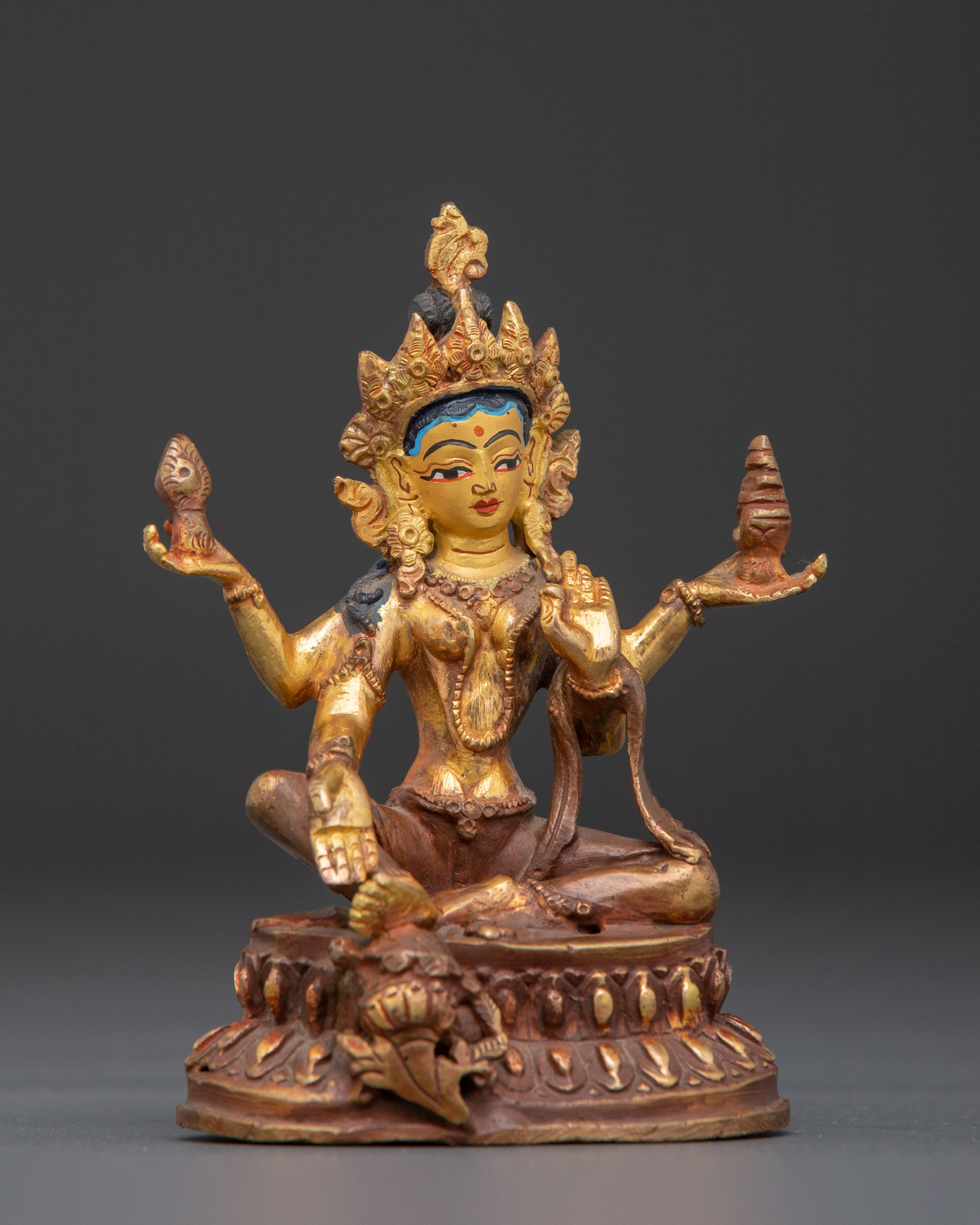 Hindu Wealth Deity Laxmi Figurine | Goddess of Prosperity and Fortune