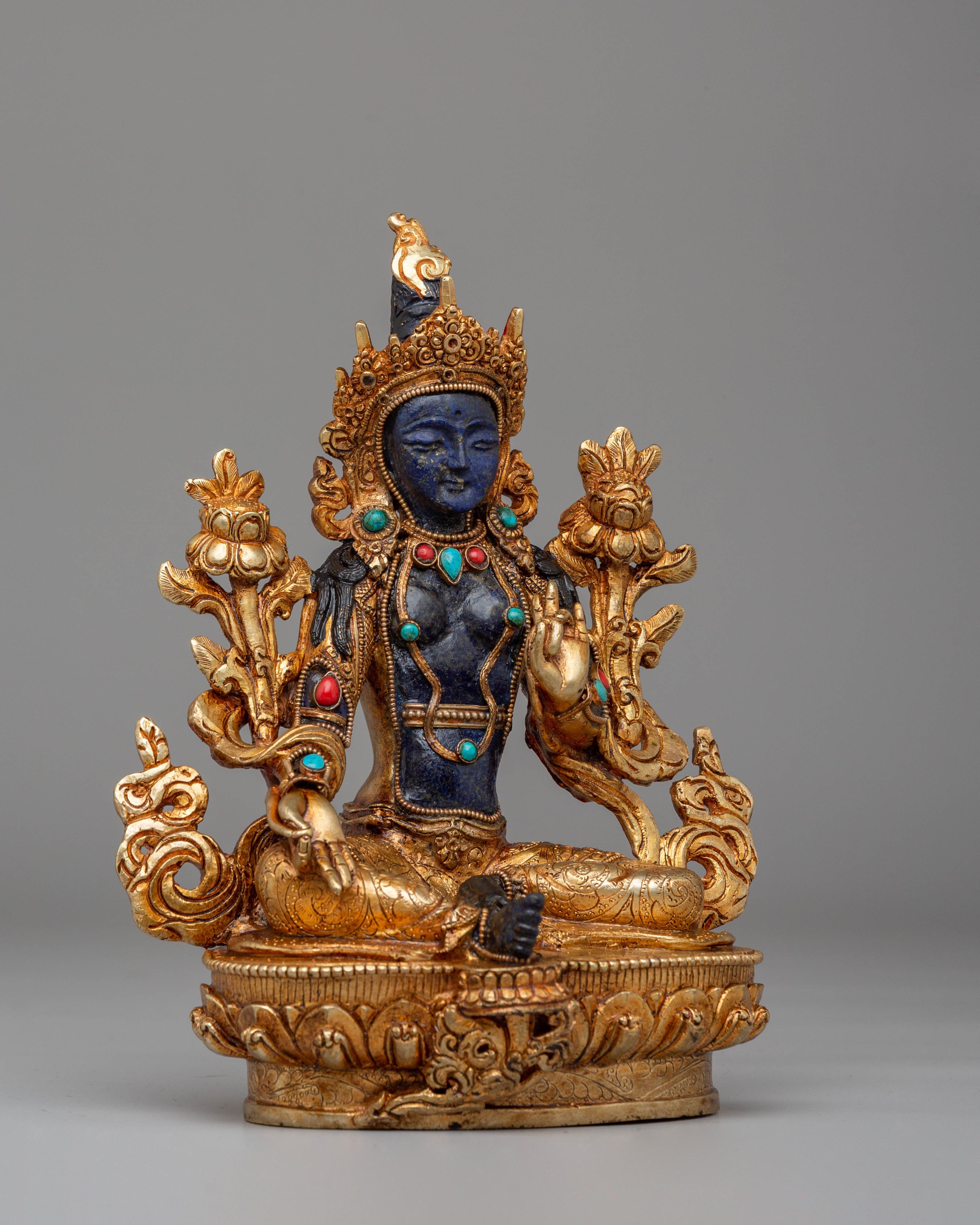 Green Tara Statue : Female Deity of Love and Compassion