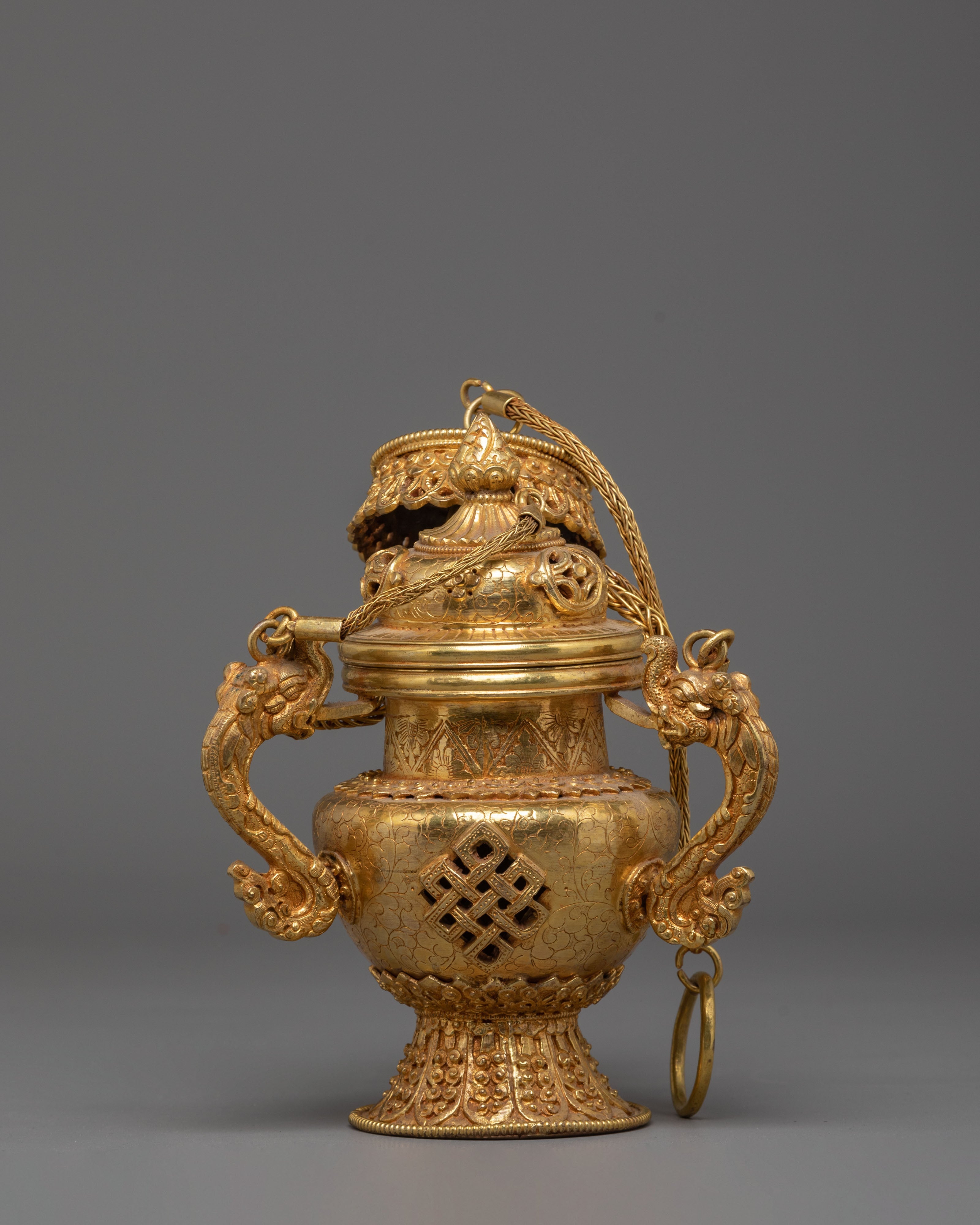 Gold Plated Incense Burner for Ritual | Spiritual Ritual Incense Holder