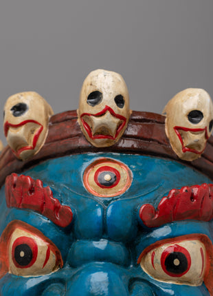 Wooden Mask Mahakala | Channeling the Fierce Power of the Divine Protector