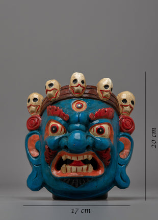 Wooden Mask Mahakala | Channeling the Fierce Power of the Divine Protector