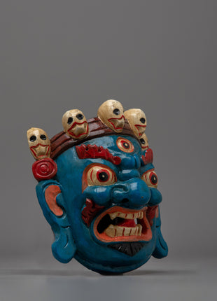 Wooden Mask Mahakala | Channeling the Fierce Power of the Divine Protector