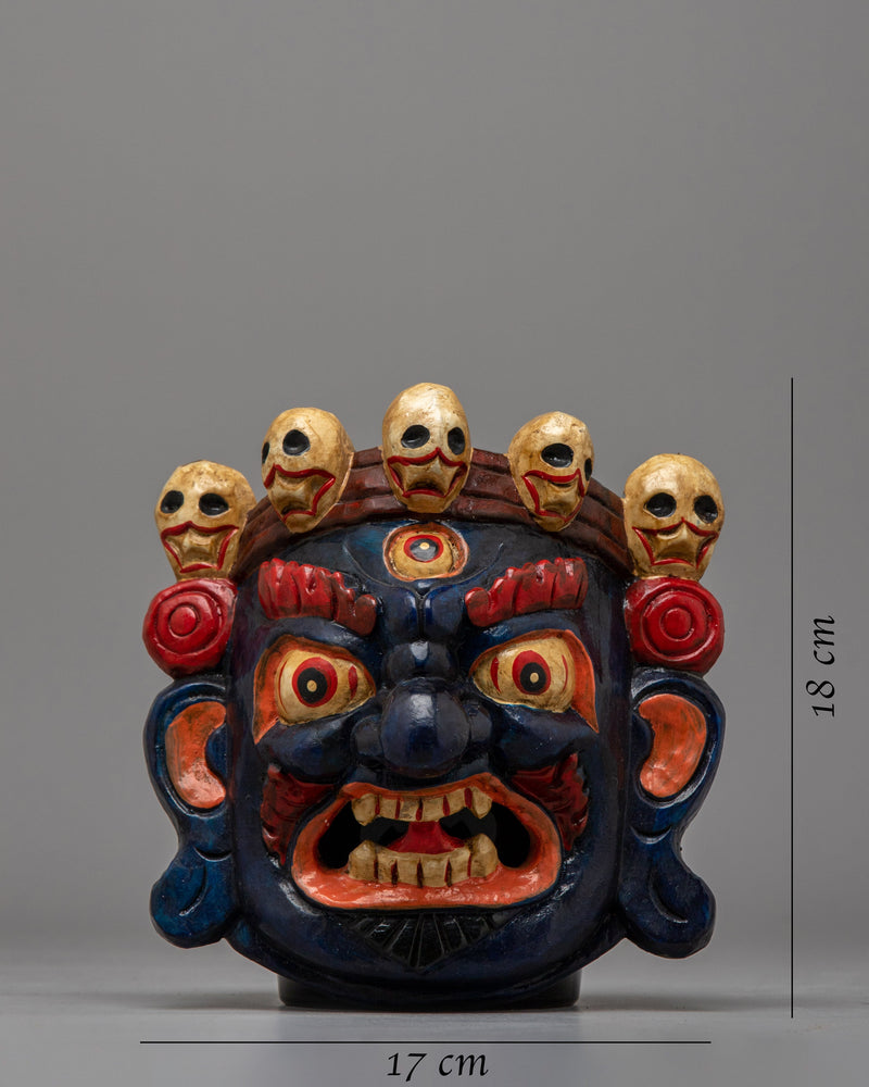 Mahakala Wood Carved Mask | Channeling the Fierce Presence of the Divine Protector