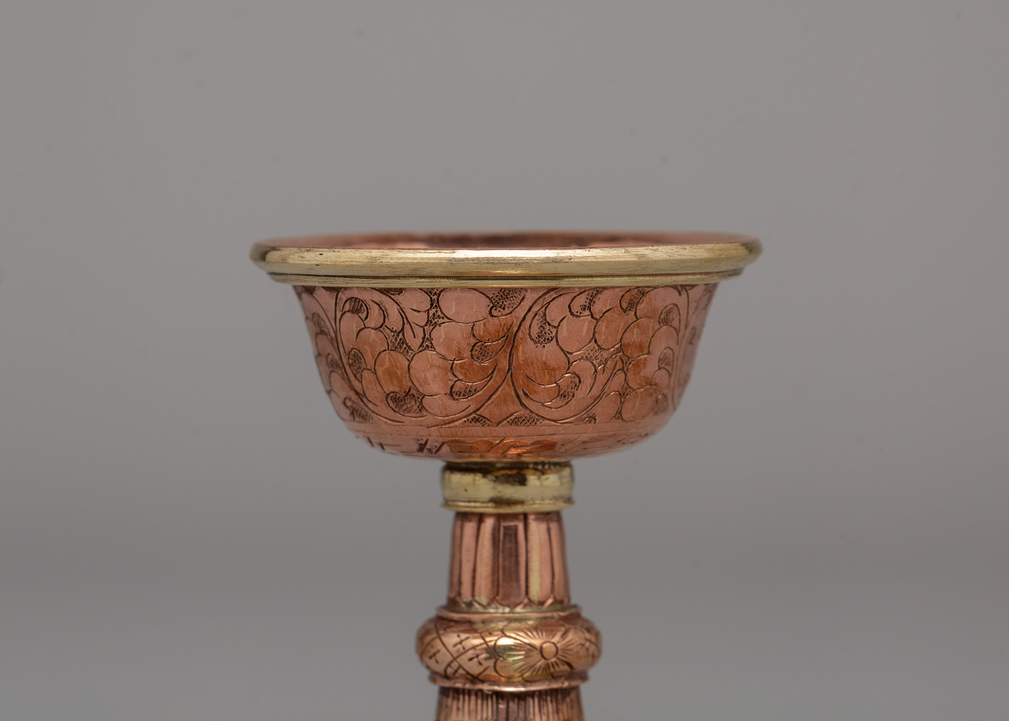 Handmade Copper Serkyem Offering | Tibetan Ritual Item