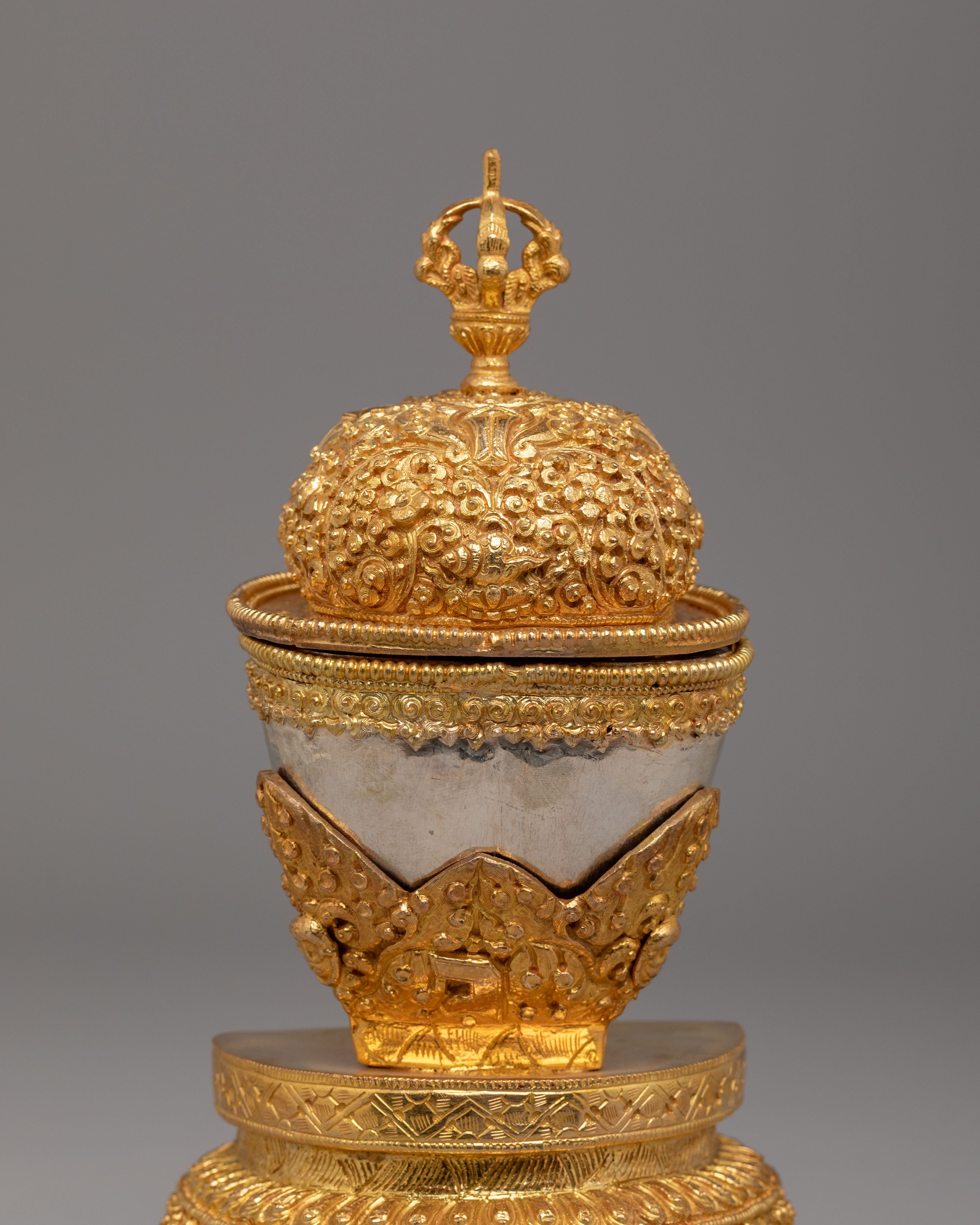 Spiritual Kapala Meditation Set | Tibetan Buddhist Ritual Offering Vessel